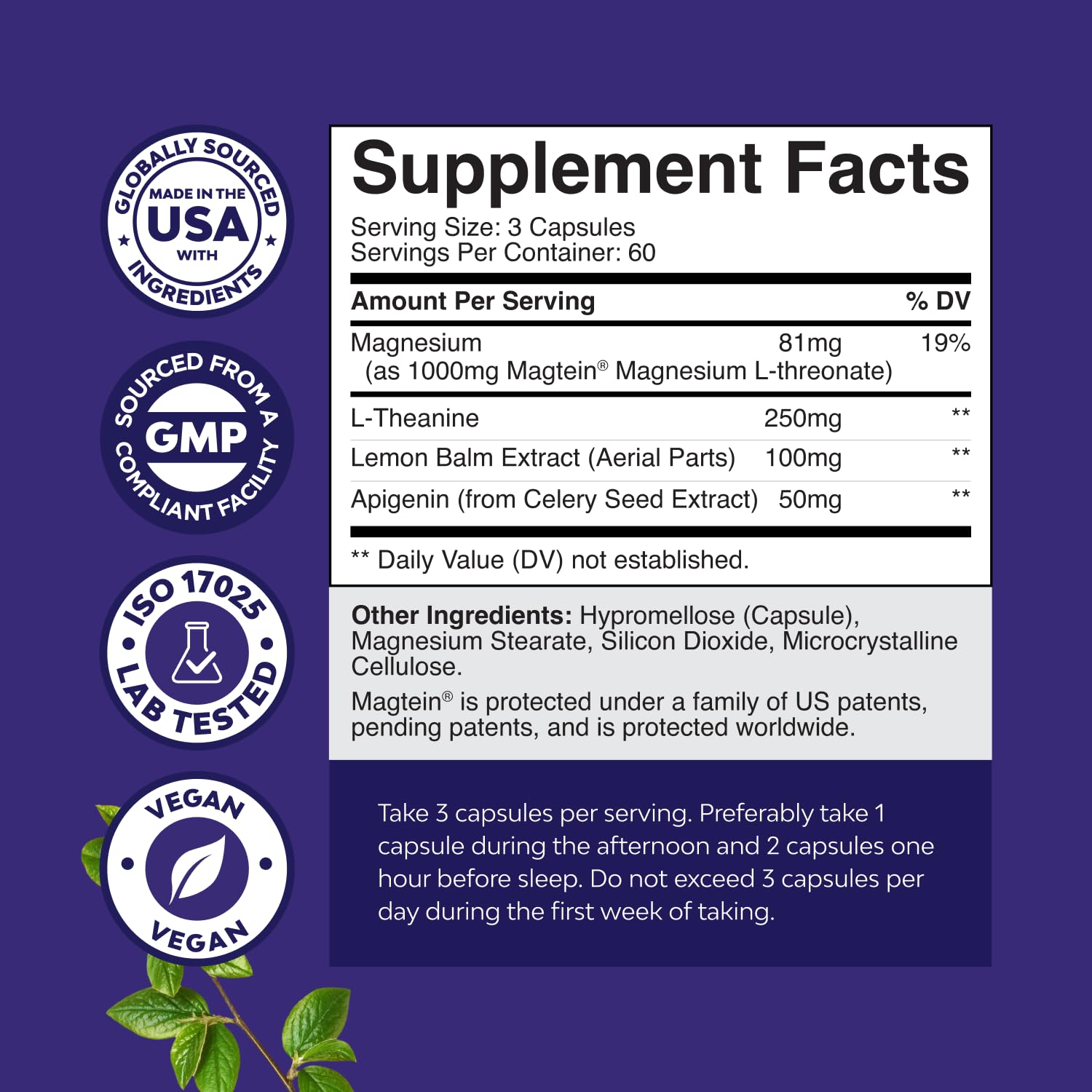 Natures Craft Magnesium L Threonate capsules on a wooden table