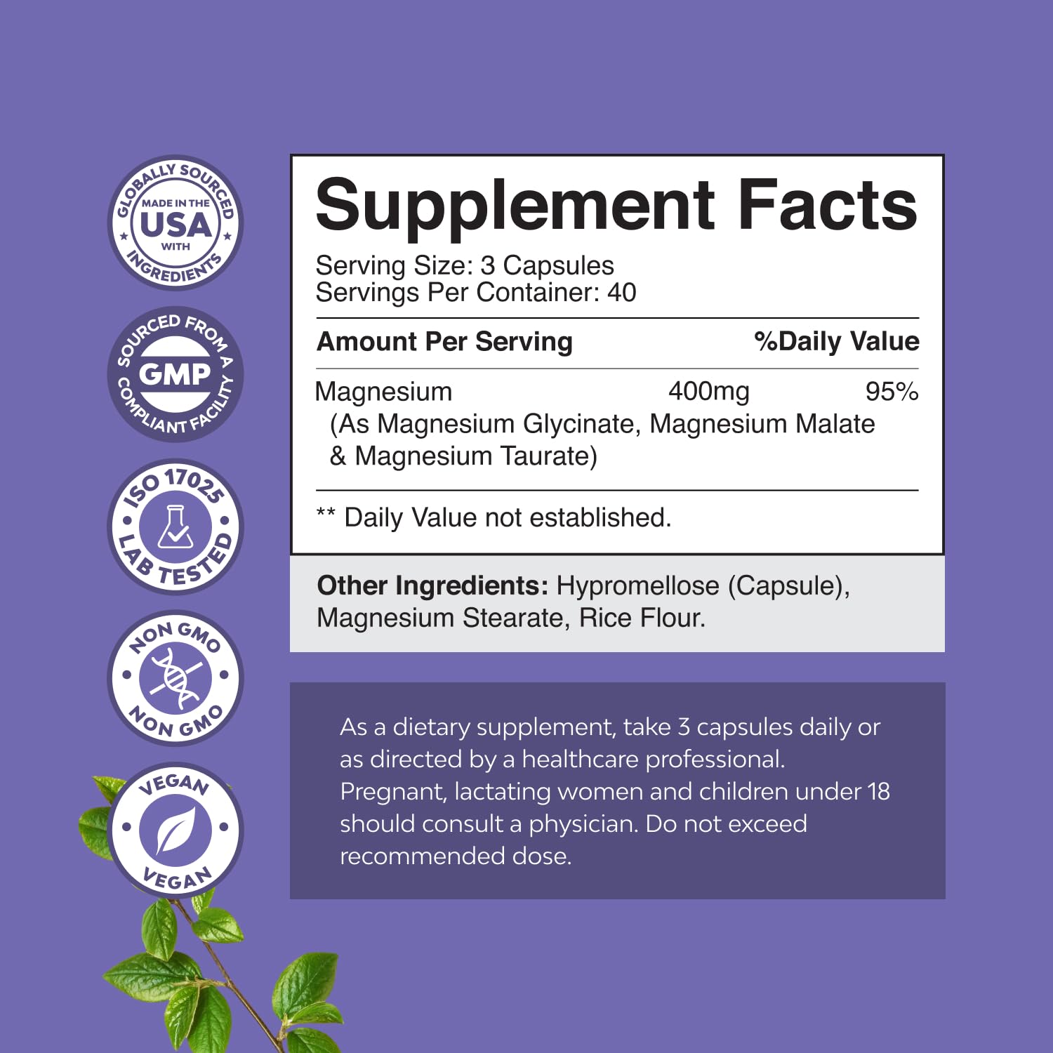 Natures Craft Magnesium Sleep Supplement 159g side view