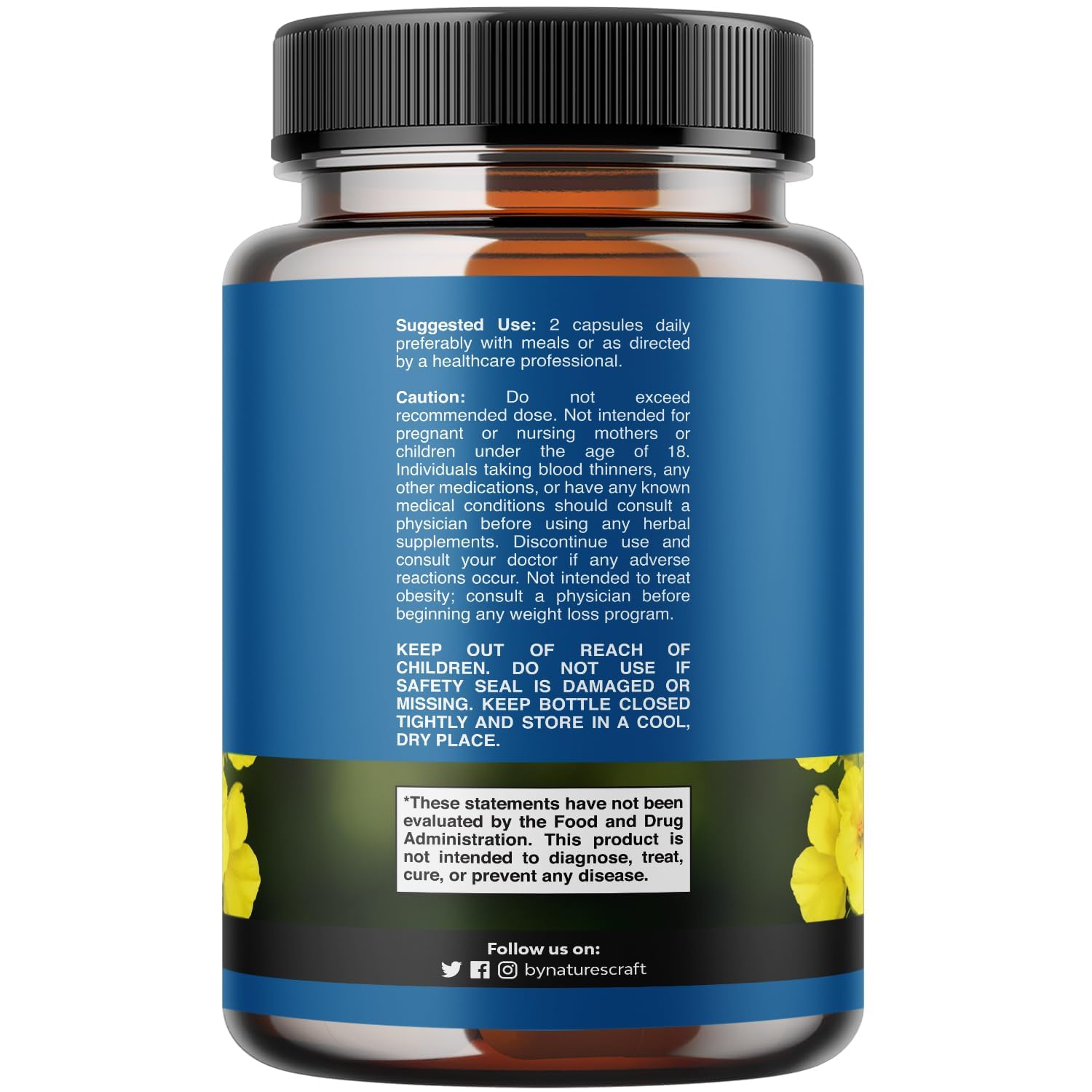 Natures Craft Marshmallow Root Supplement bottle side view