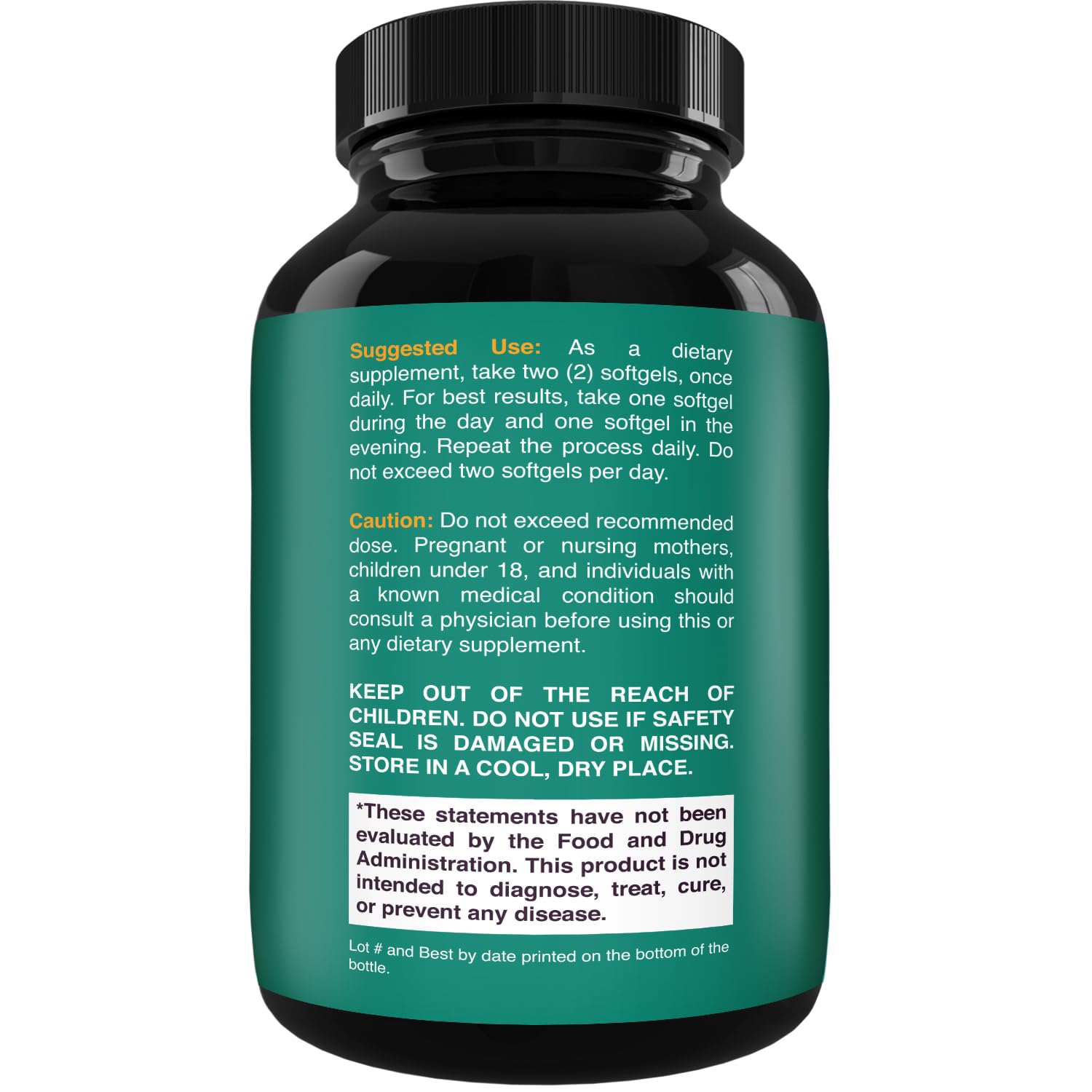 Natures Craft MCT Oil C8 Softgels back view showing ingredients
