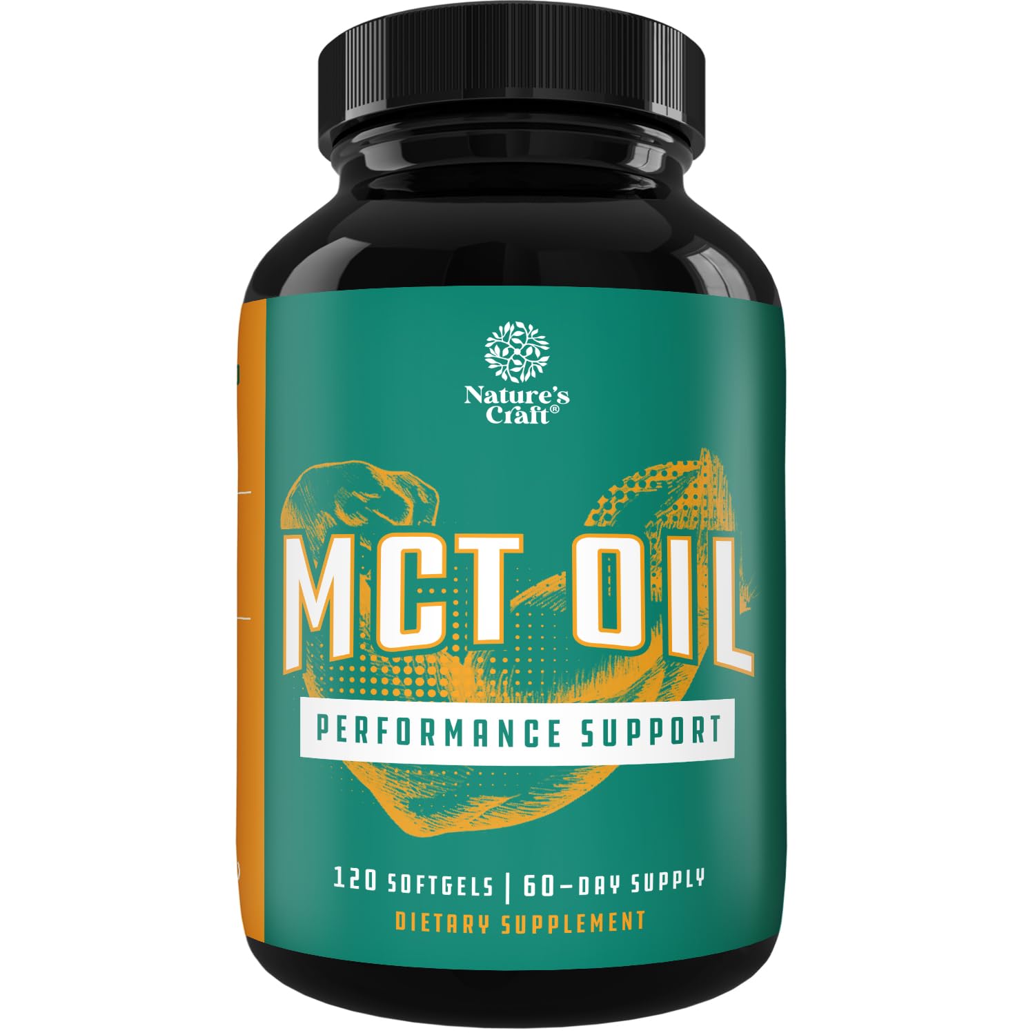 Natures Craft MCT Oil C8 Softgels front view with packaging