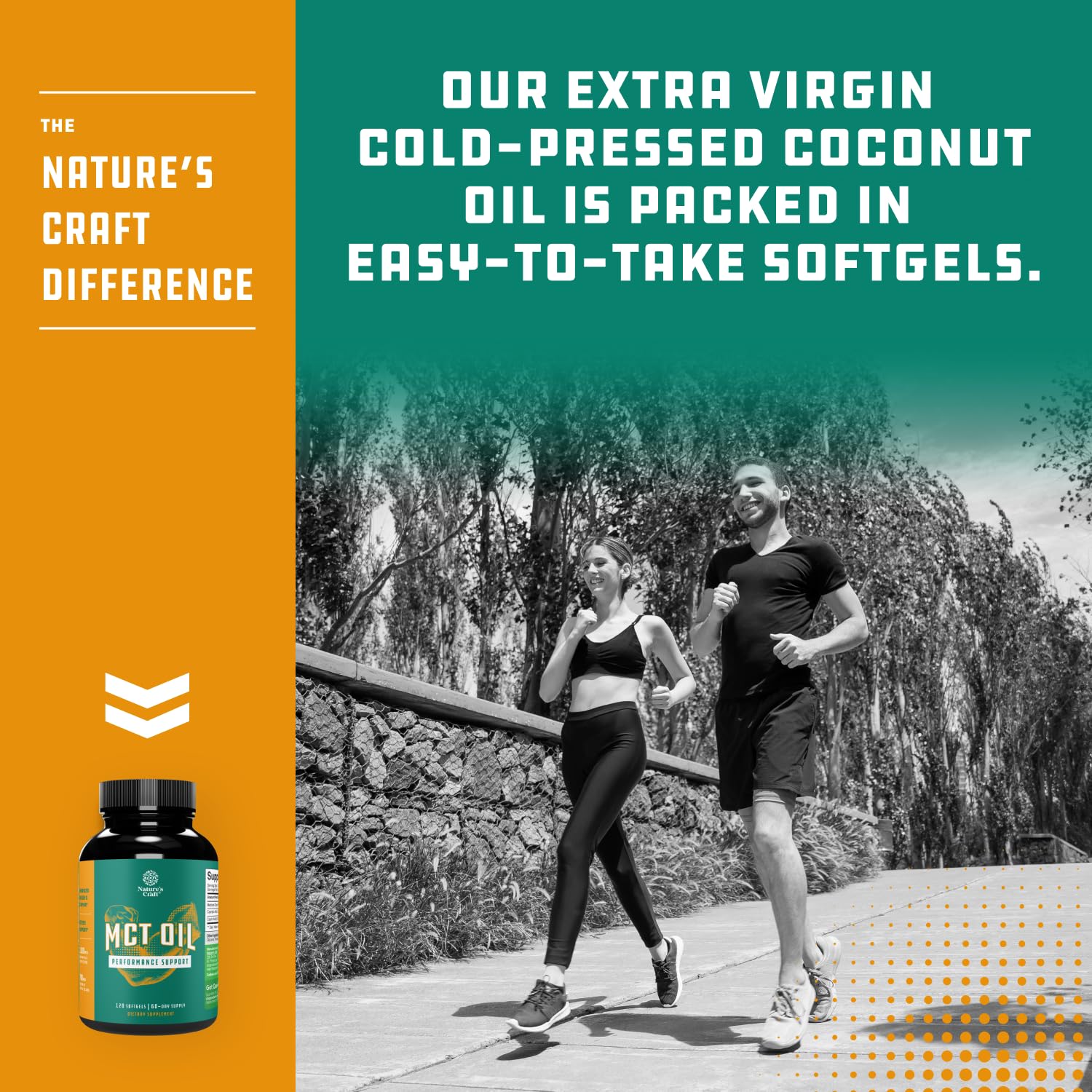 Natures Craft MCT Oil C8 Softgels lifestyle scene on kitchen counter