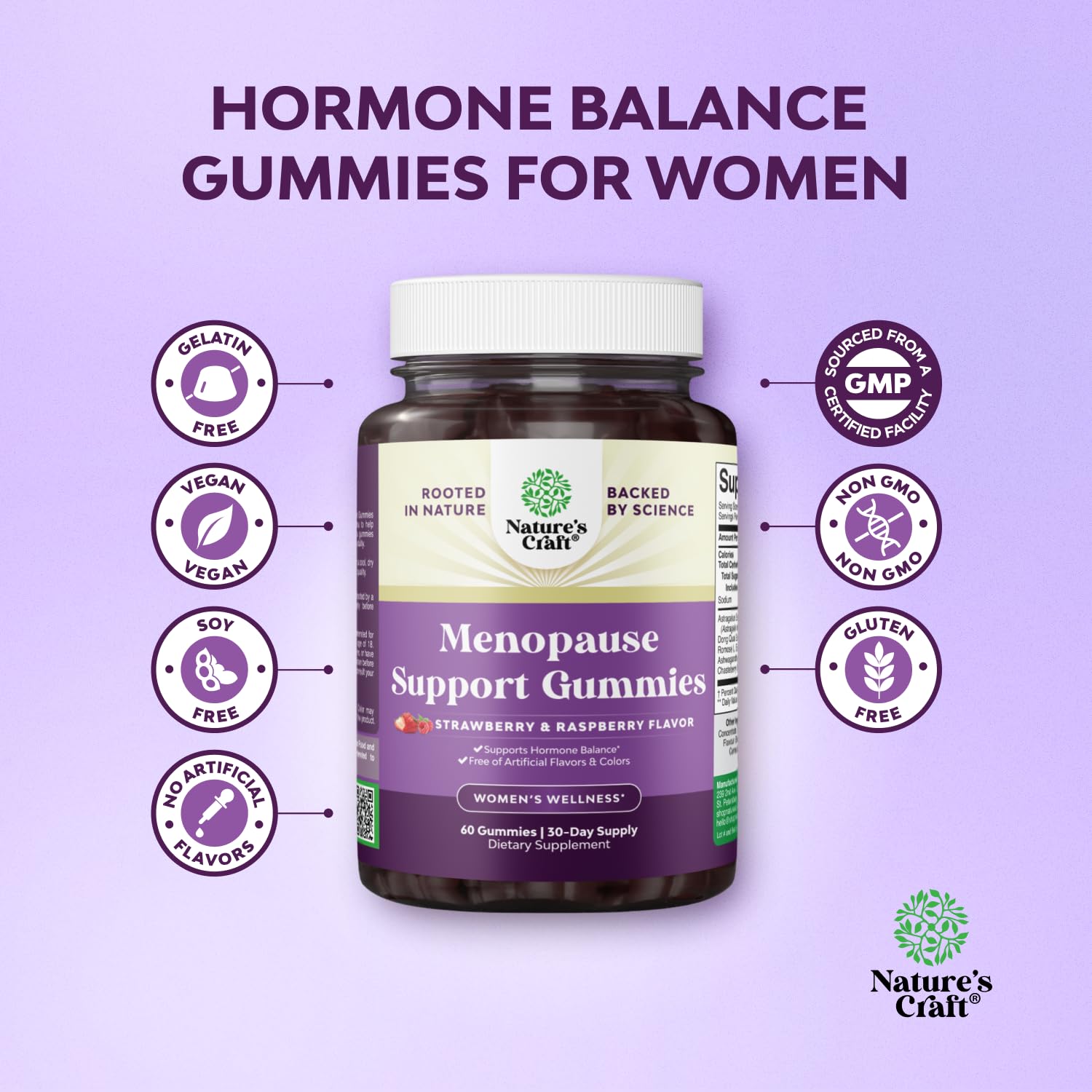 Natures Craft Menopause Ease Gummies nutritional information