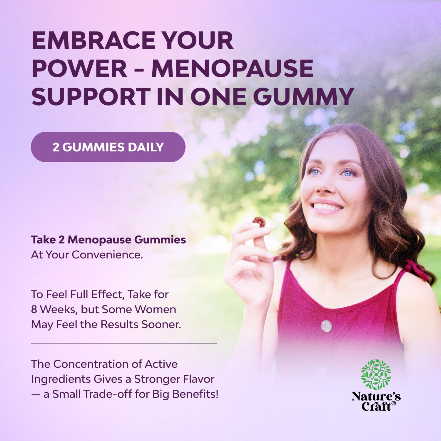 Natures Craft Menopause Ease Gummies packed with essential vitamins
