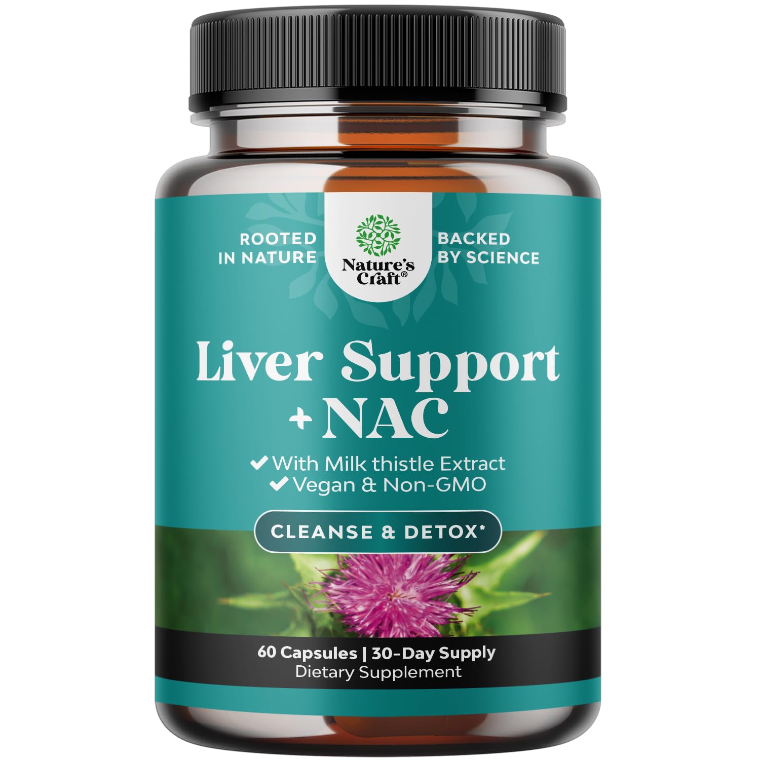 Natures Craft Milk Thistle Liver Health Supplement bottle front view