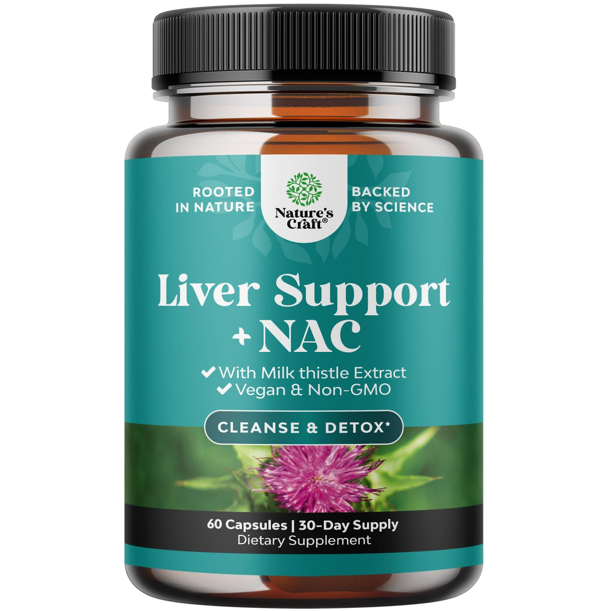 Natures Craft Milk Thistle Liver Health Supplement bottle front view