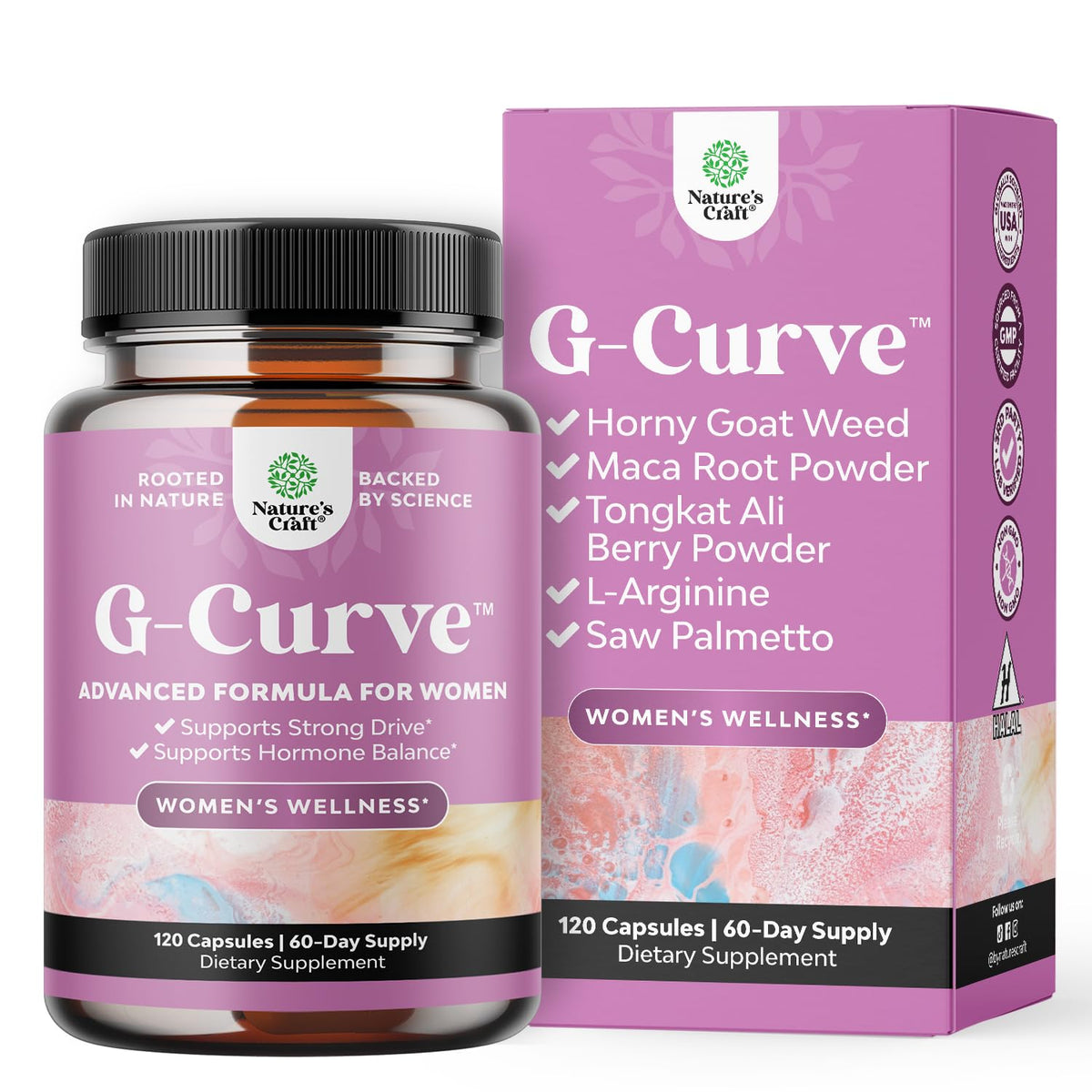 Natures Craft Muira Puama Capsules front view with packaging