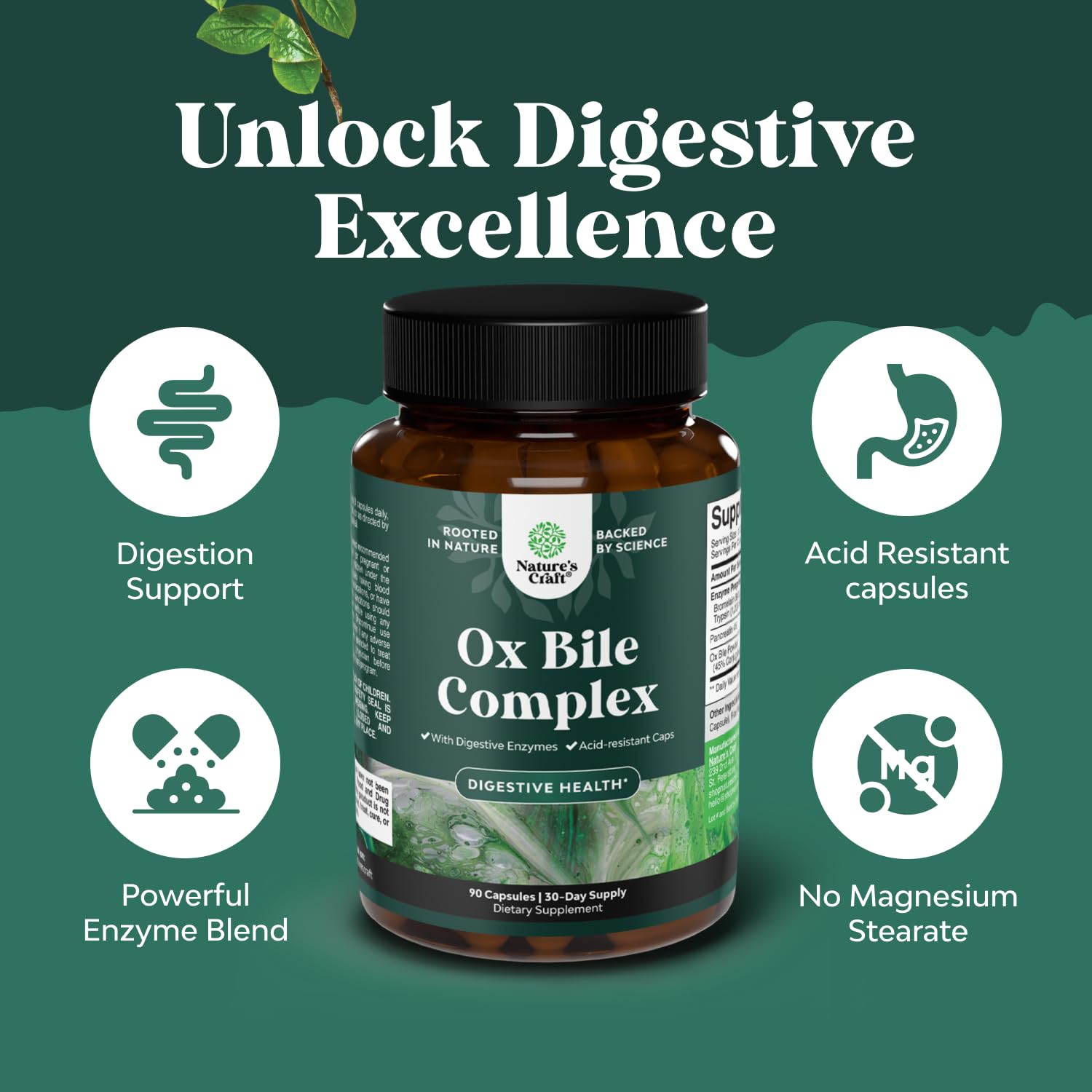 Natures Craft Multi-Enzymes for daily capsule close-up