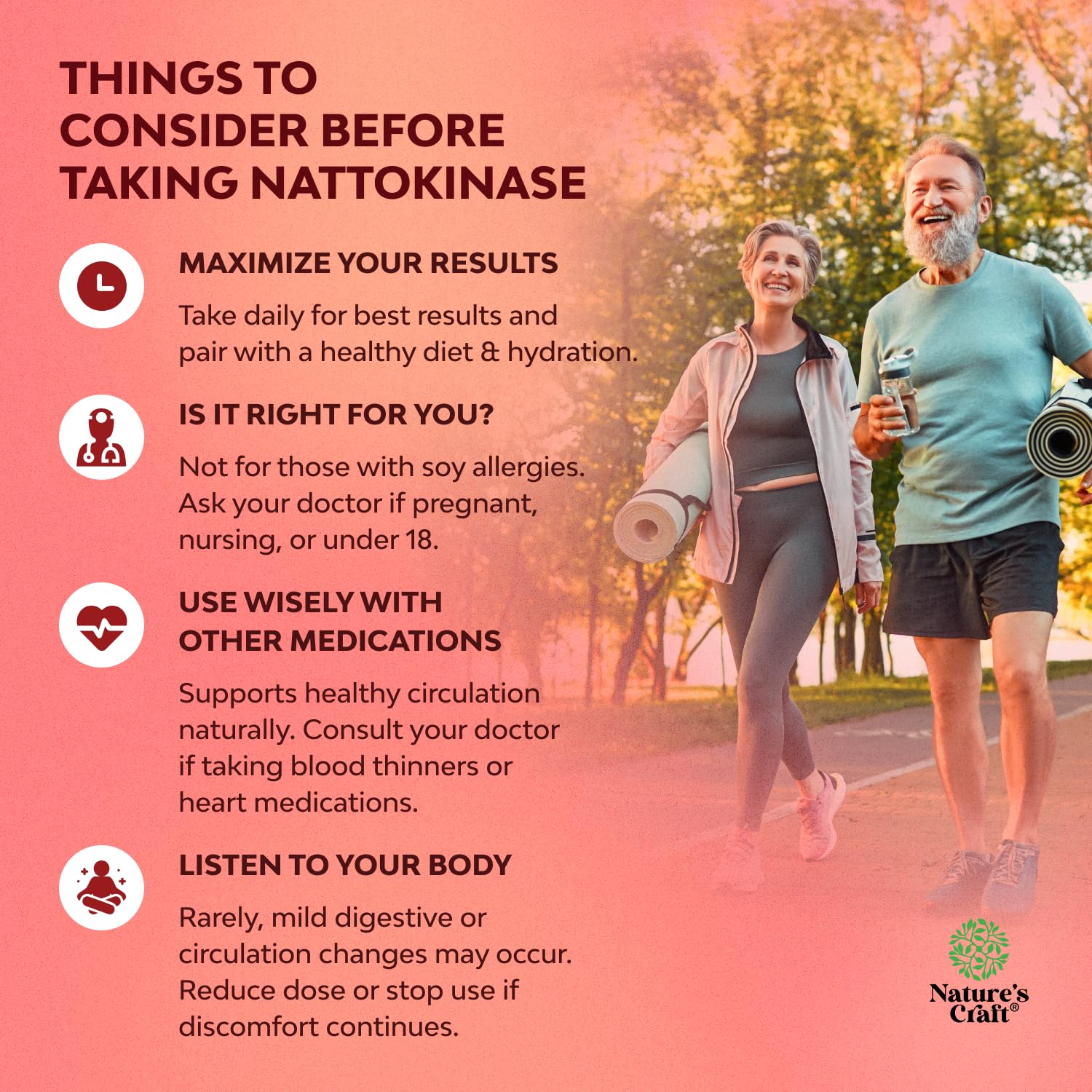 Natures Craft Nattokinase Capsules 100mg capsules in hand