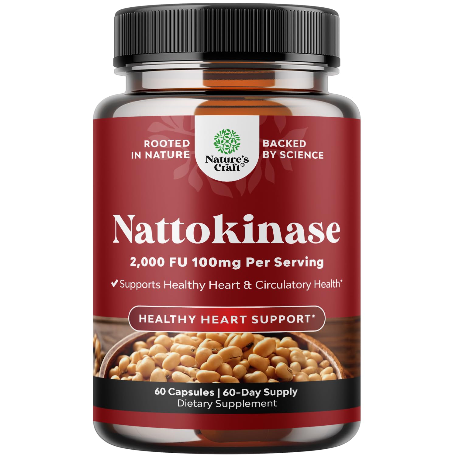Natures Craft Nattokinase Capsules 100mg front view