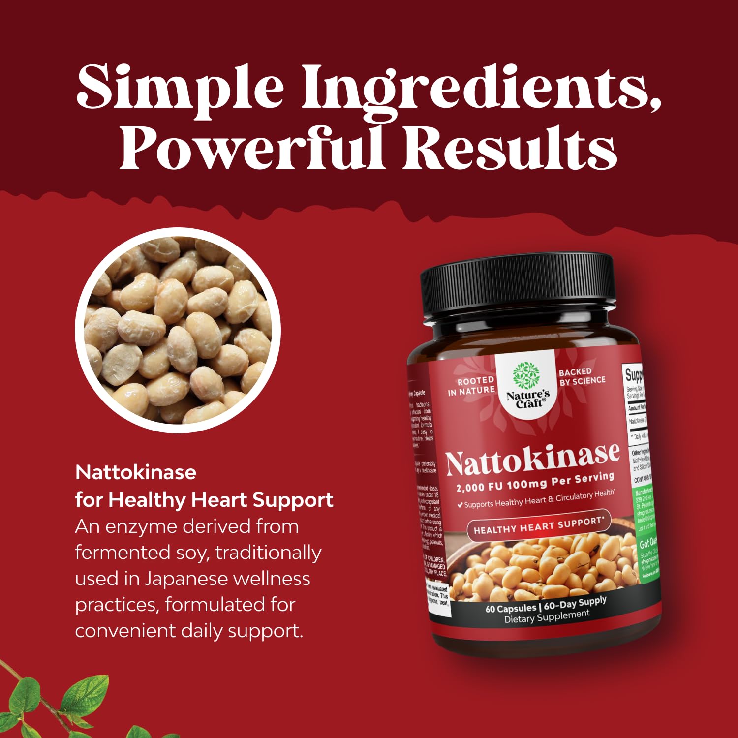 Natures Craft Nattokinase Capsules 100mg ingredients list