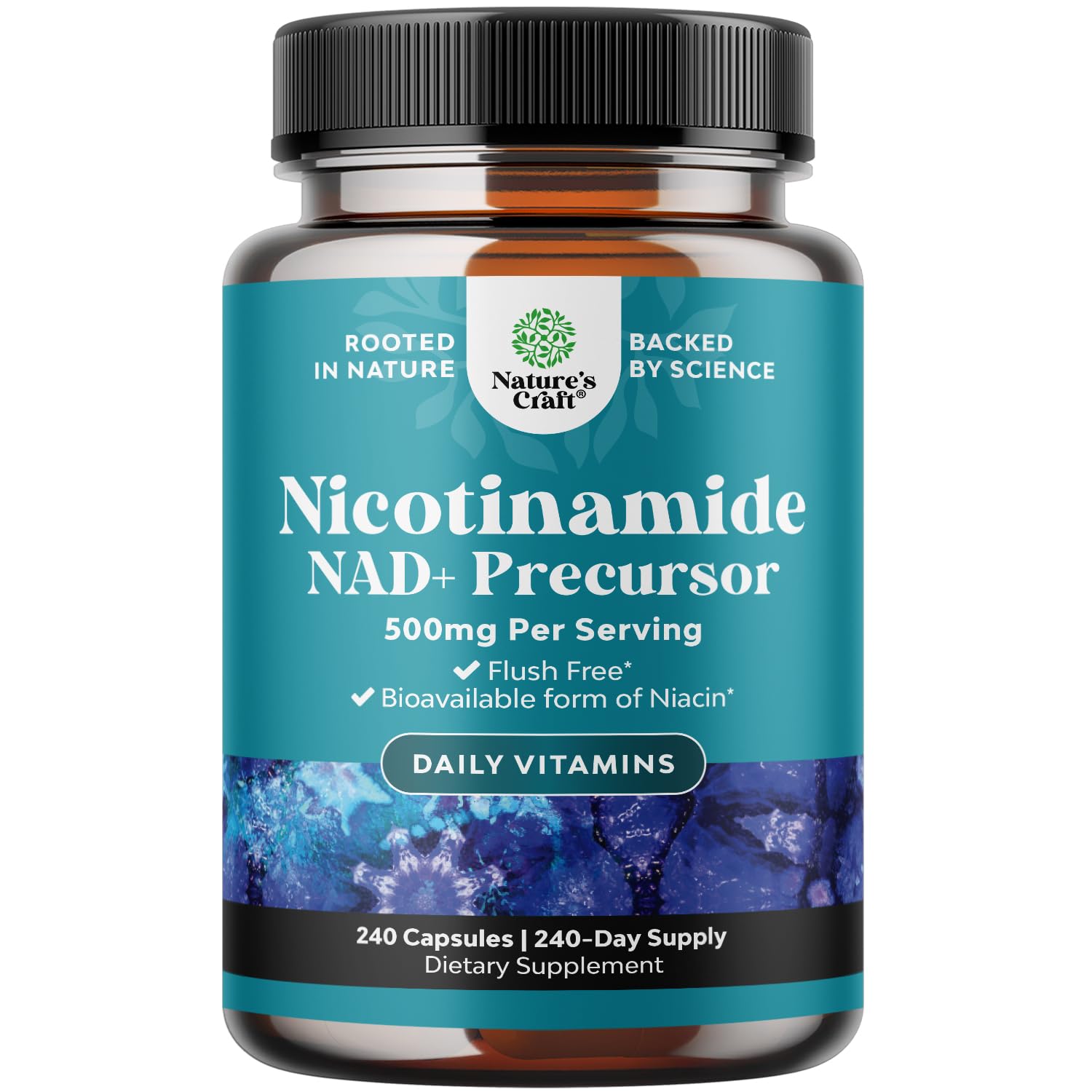 Natures Craft Niacinamide 500mg B3 Supplement front view
