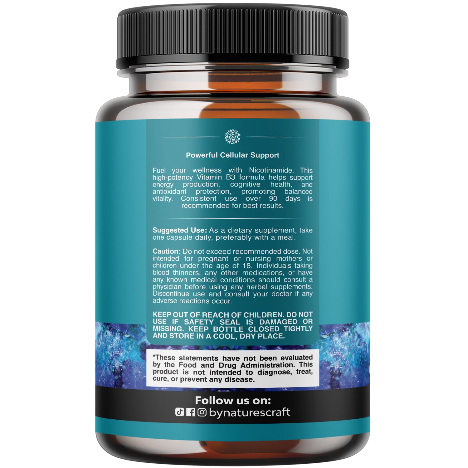 Natures Craft Niacinamide 500mg B3 Supplement side view
