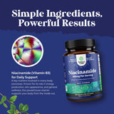 Natures Craft Niacinamide 500mg capsules with measuring spoon