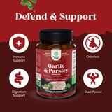 Natures Craft Odourless Garlic & Parsley Softgels close-up of softgel