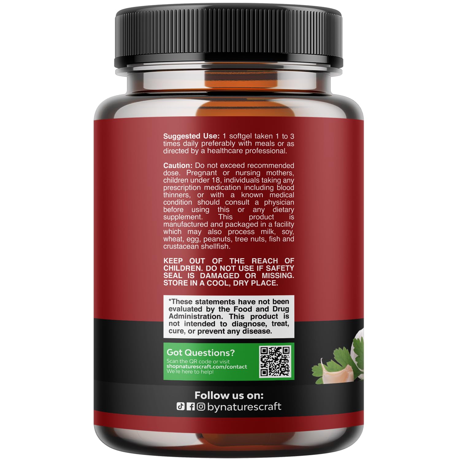 Natures Craft Odourless Garlic & Parsley Softgels packaging