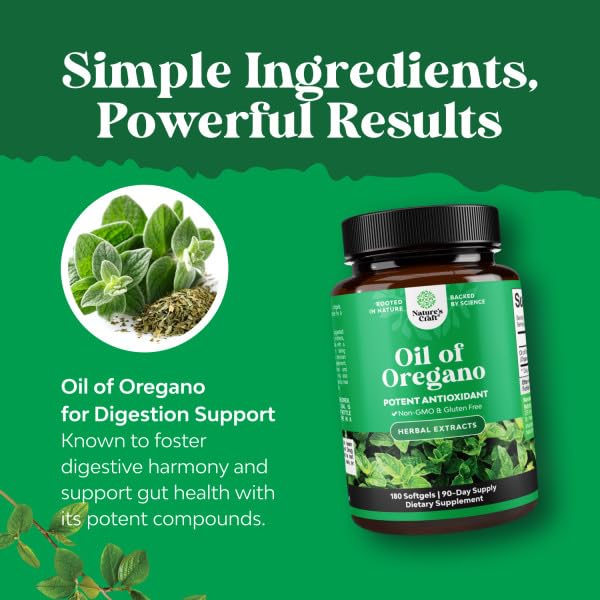 Natures Craft Oil of Oregano Softgels lifestyle scene on kitchen counter