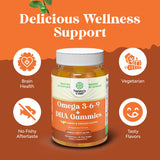 Natures Craft Omega-3 DHA gummy vitamins with a spoon