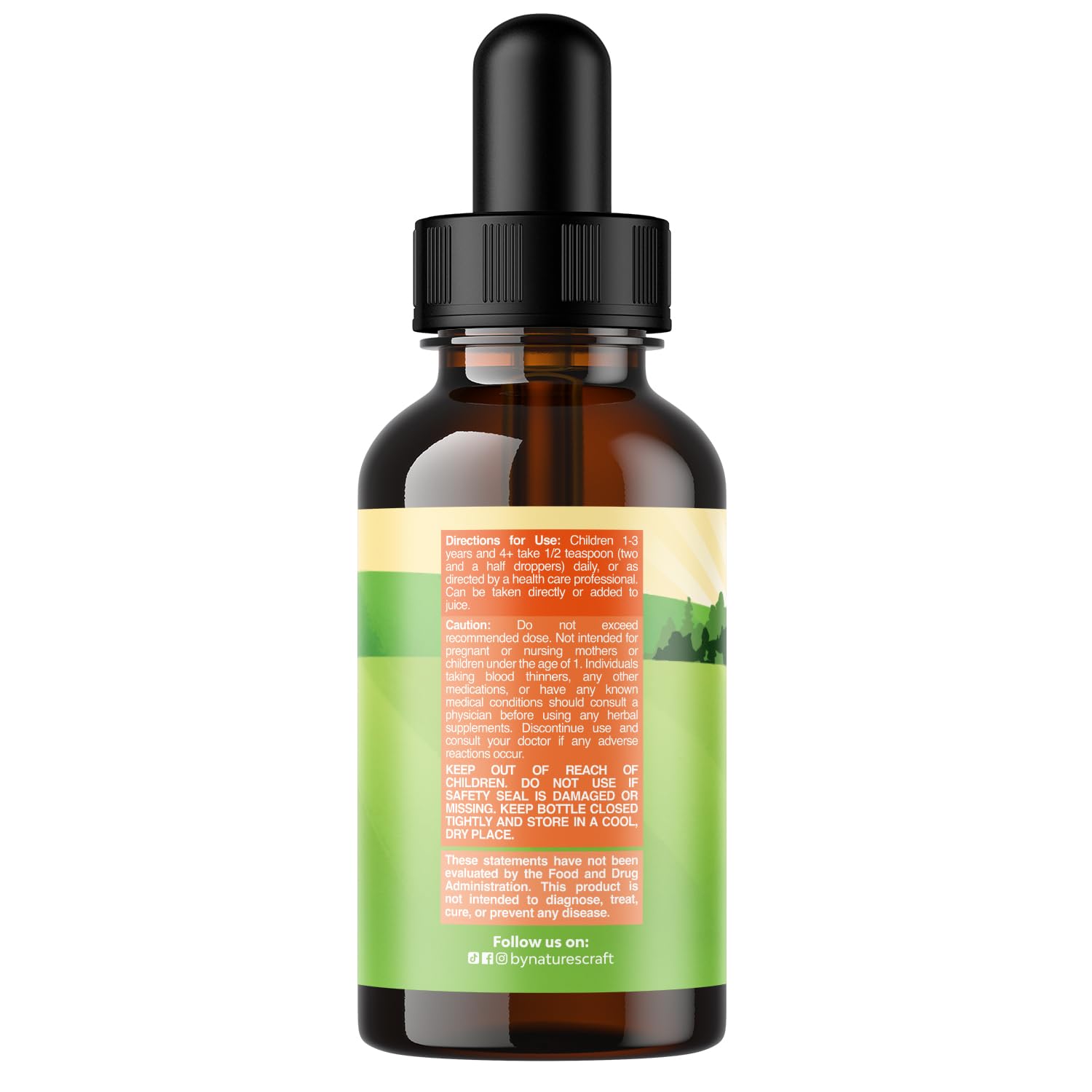 Natures Craft Omega-3 DHA Liquid Drops for Kids 86g bottle side view