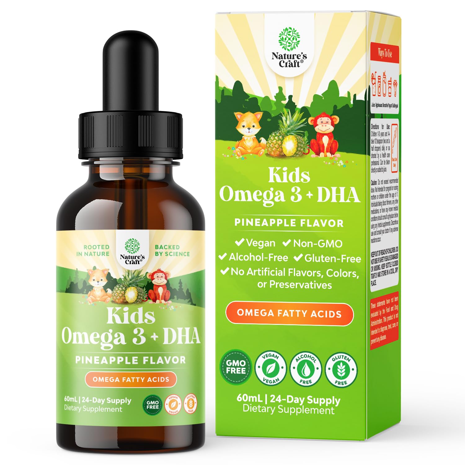 Natures Craft Omega-3 DHA Liquid Drops for Kids 86g front view