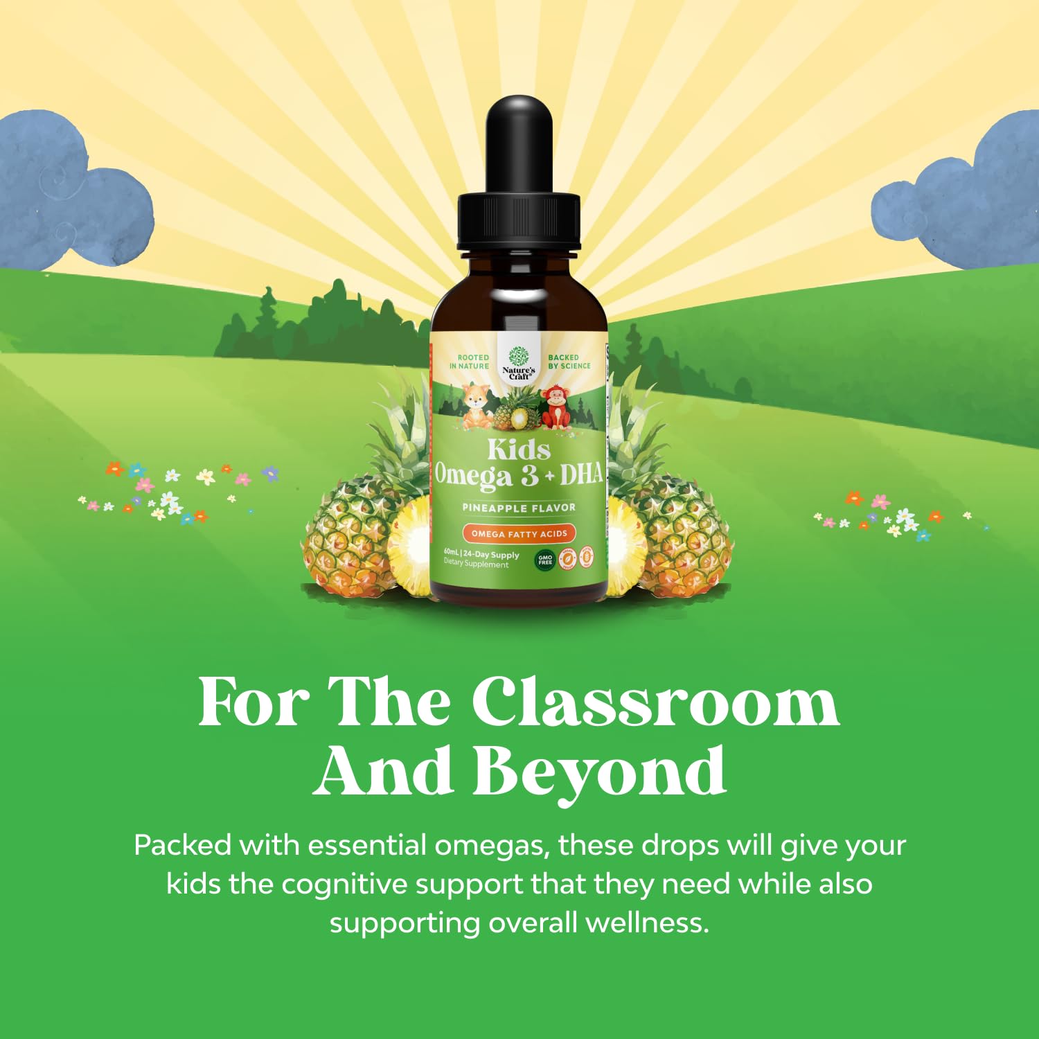 Natures Craft Omega-3 DHA Liquid Drops for Kids 86g packaging