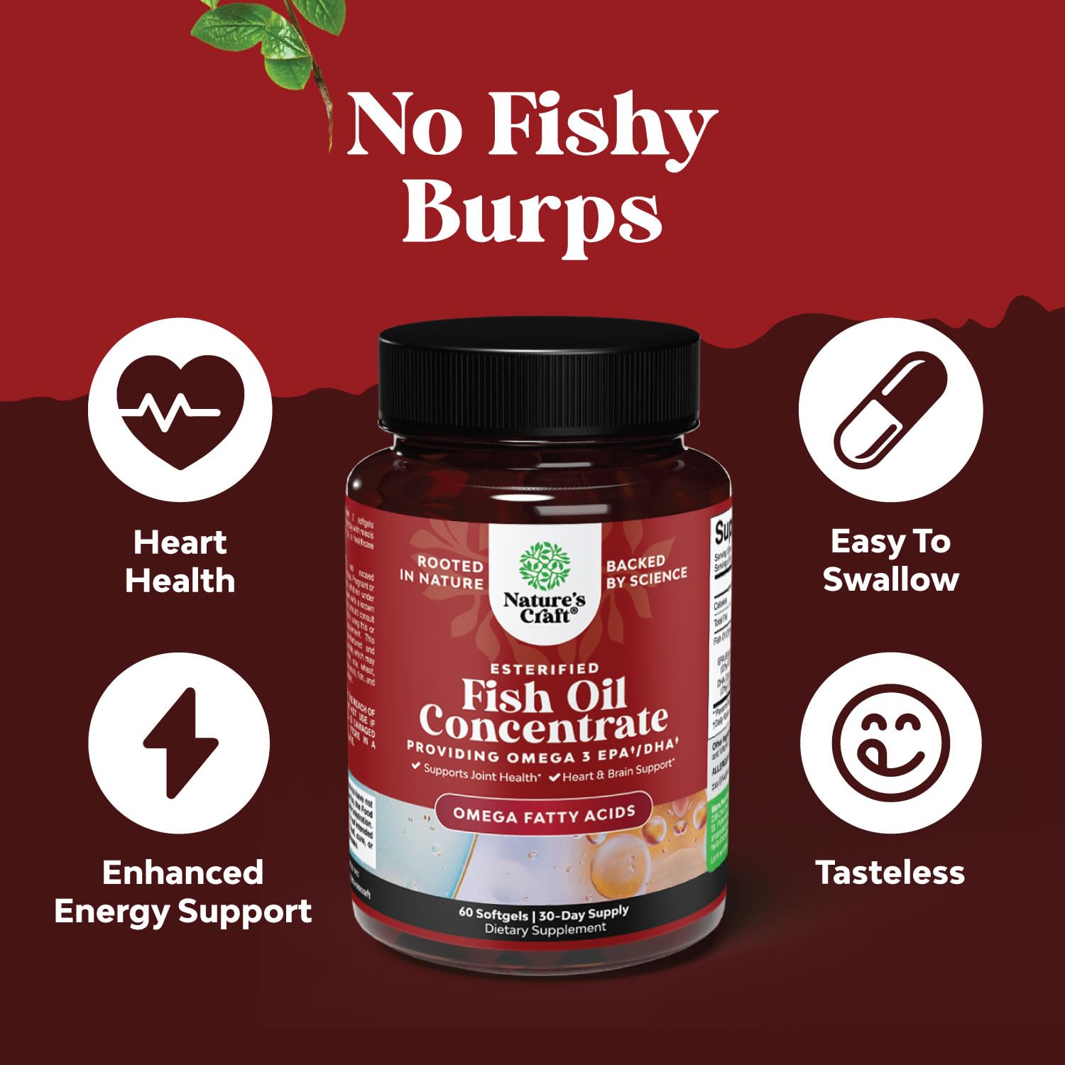 Natures Craft Omega-3 Fish Oil Supplement 100g softgel close-up