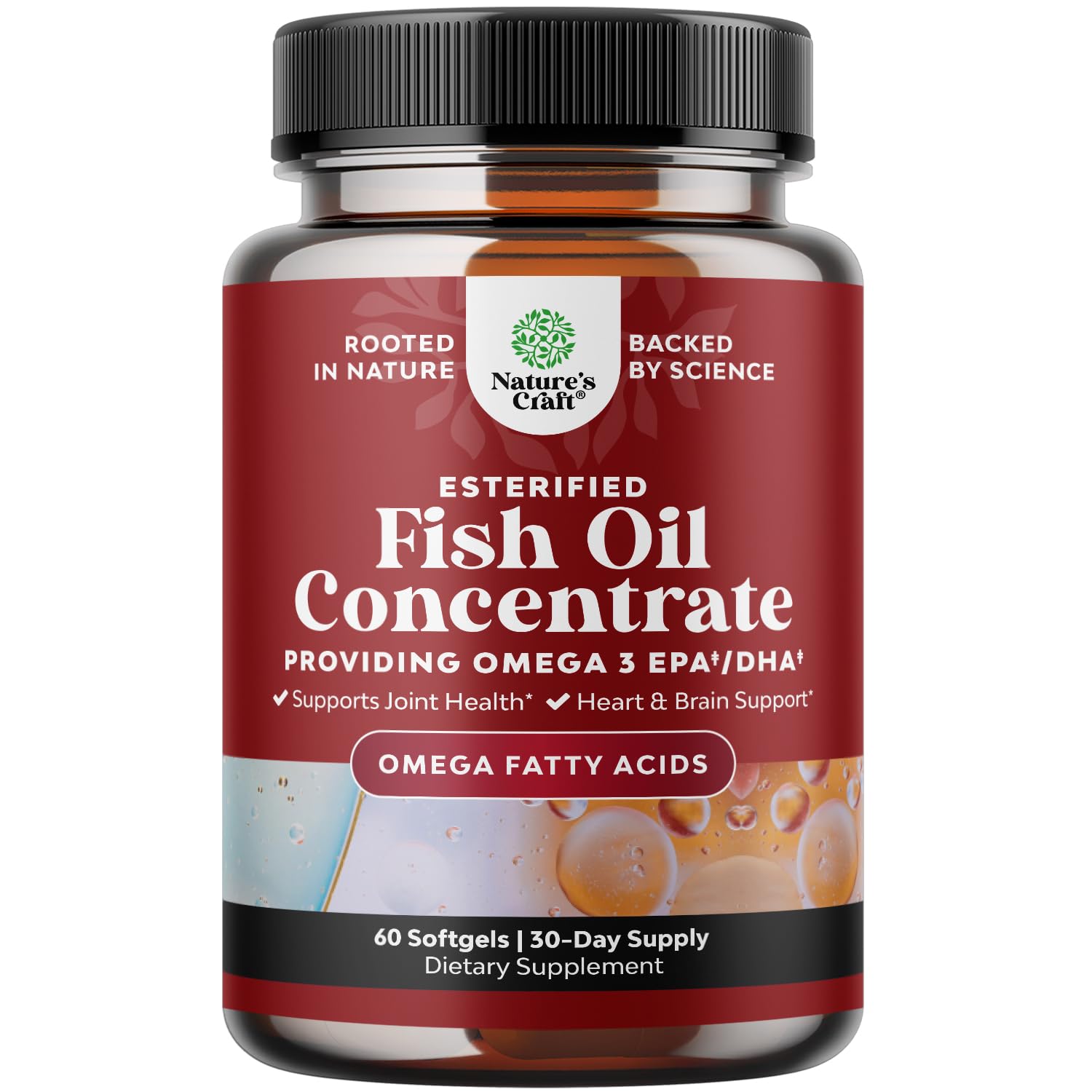 Natures Craft Omega-3 Fish Oil Supplement 100g softgel front view