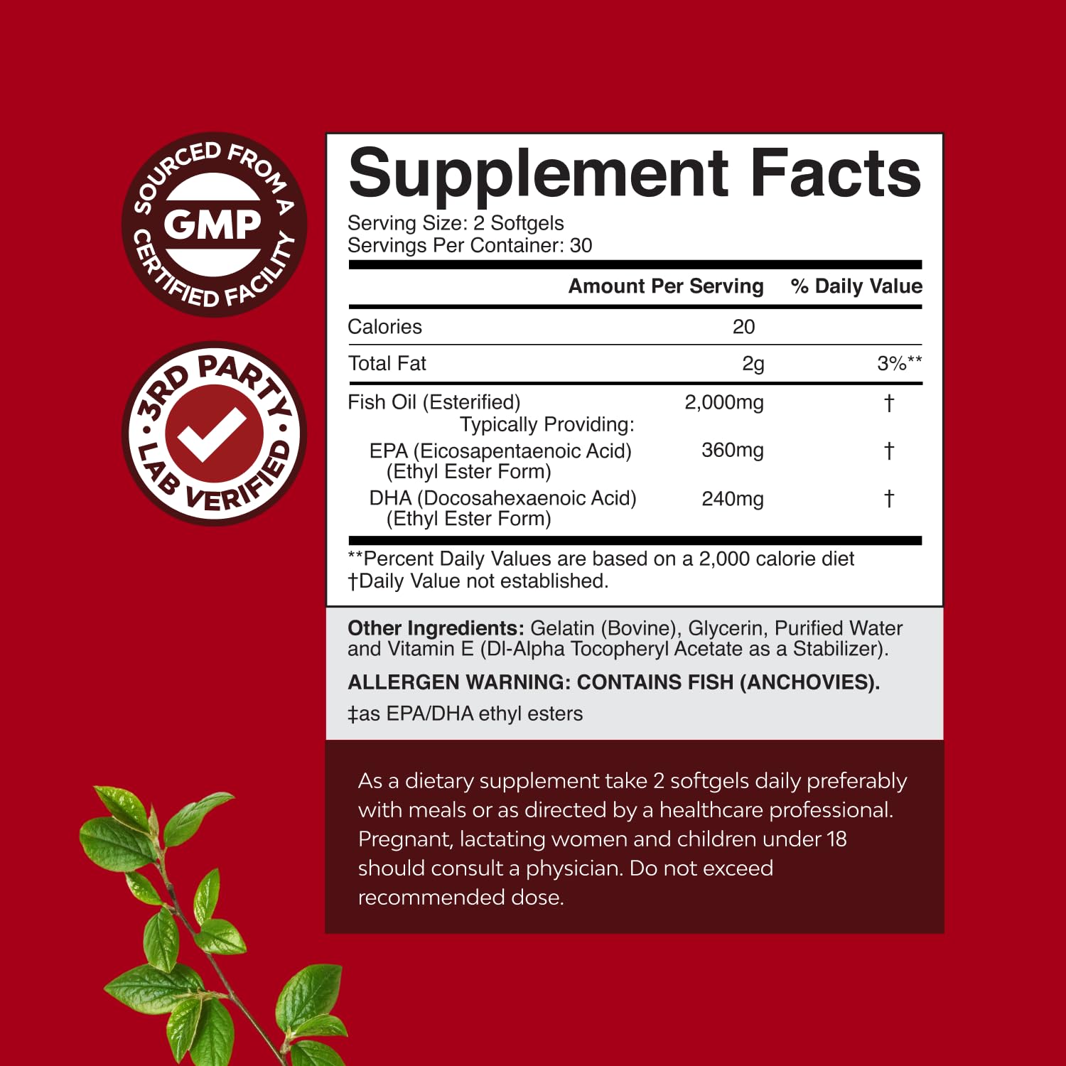 Natures Craft Omega-3 Fish Oil Supplement 100g softgel packaging