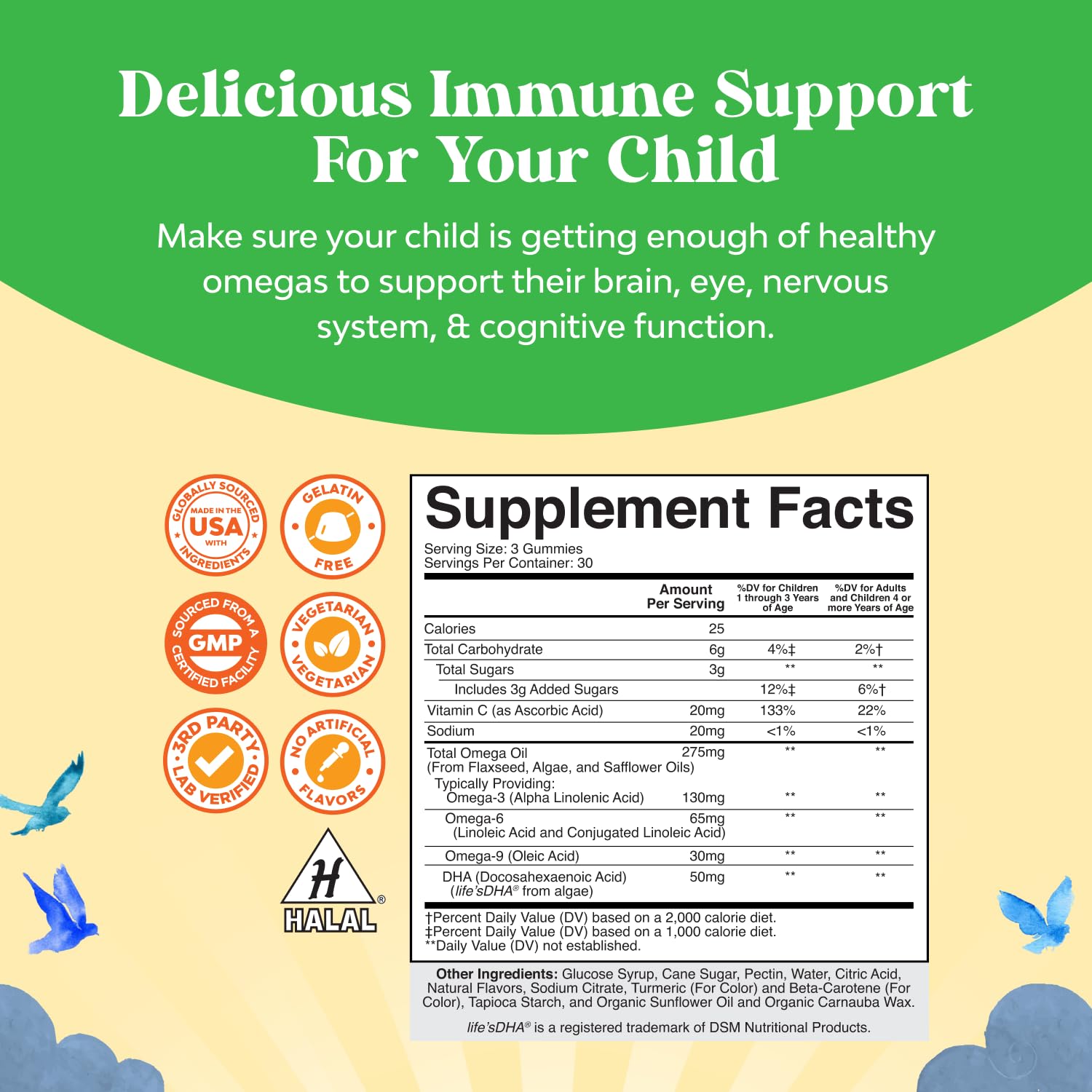 Natures Craft Omega 3 Gummies for Kids close-up of gummies
