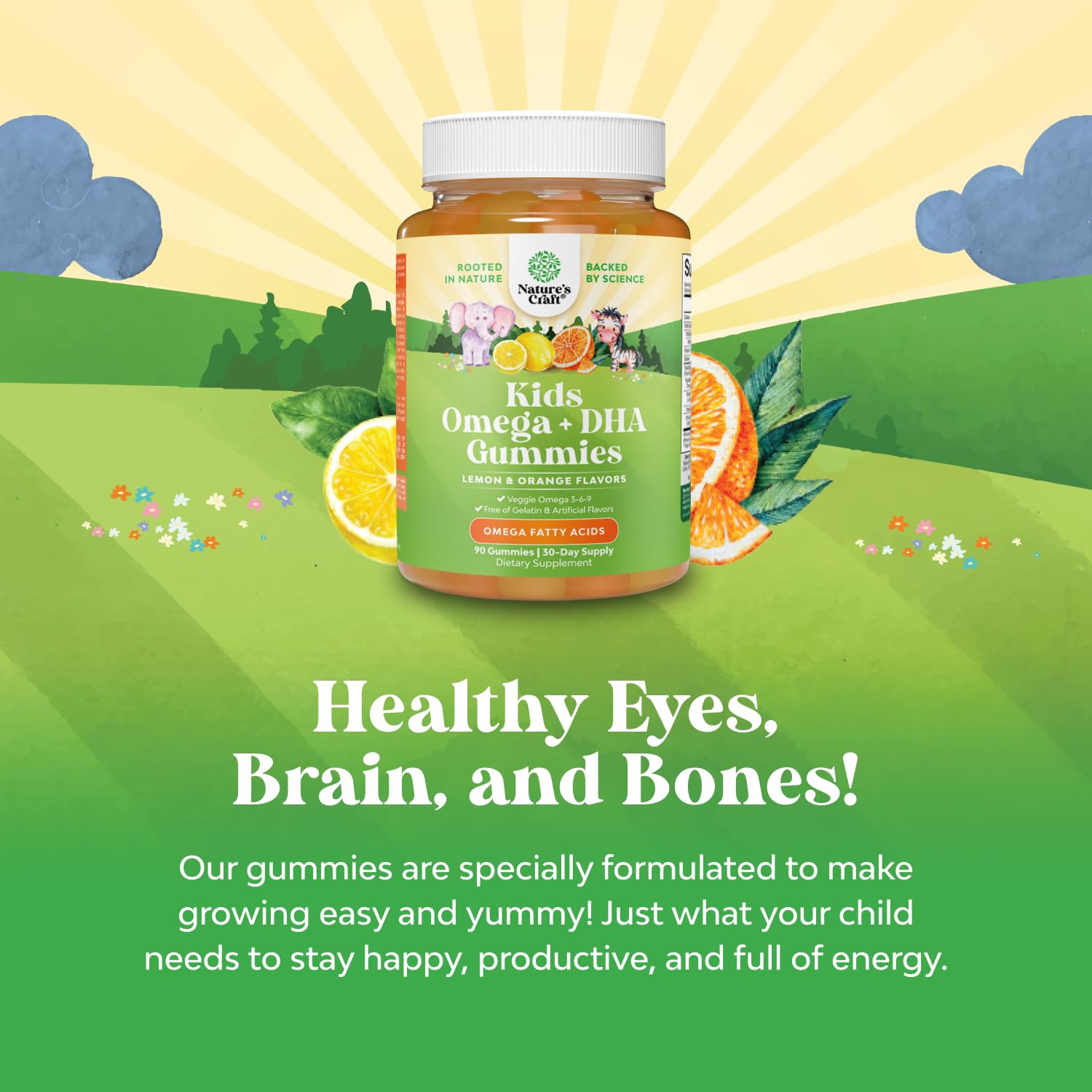 Natures Craft Omega 3 Gummies for Kids nutrition facts