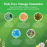 Natures Craft Omega 3 Gummies for Kids with fruits background