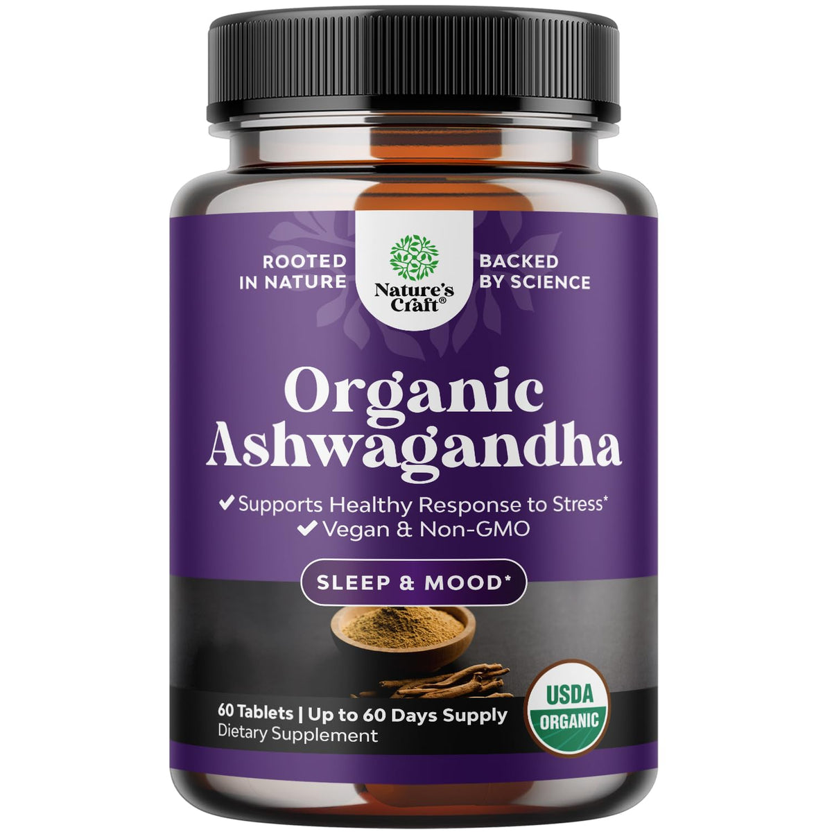 Natures Craft Organic Ashwagandha Tablets front view