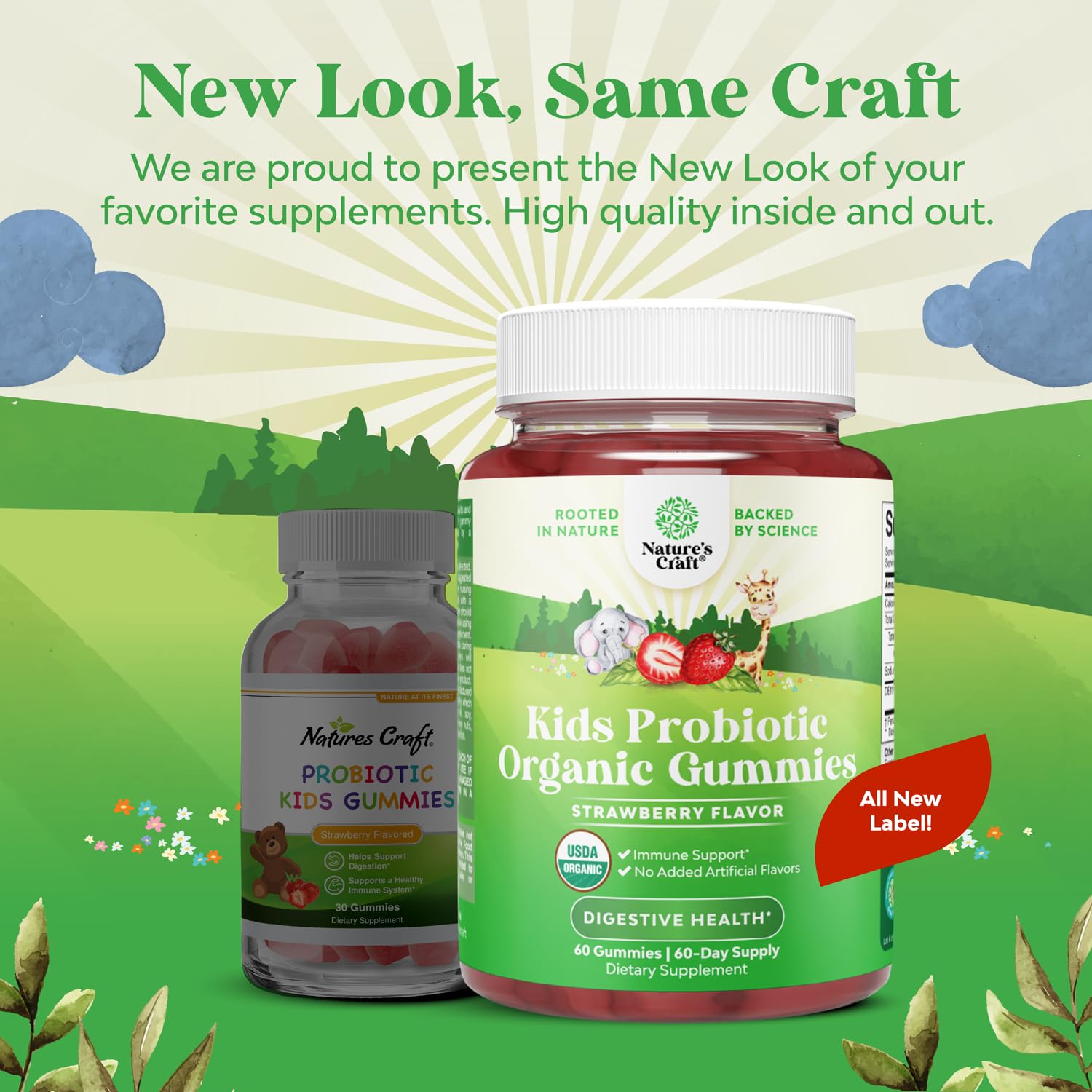 Natures Craft Organic Kids Probiotic Gummies in a bowl