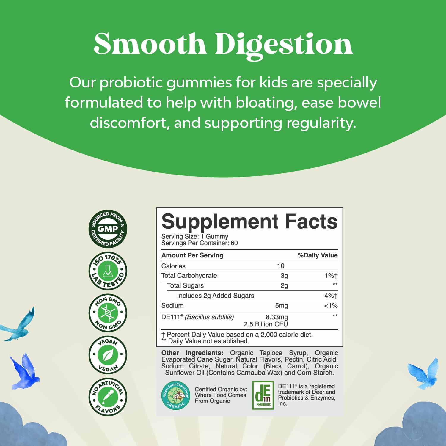 Natures Craft Organic Kids Probiotic Gummies side view