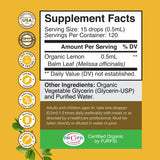 Natures Craft Organic Lemon Balm Oil Drops 150g side view