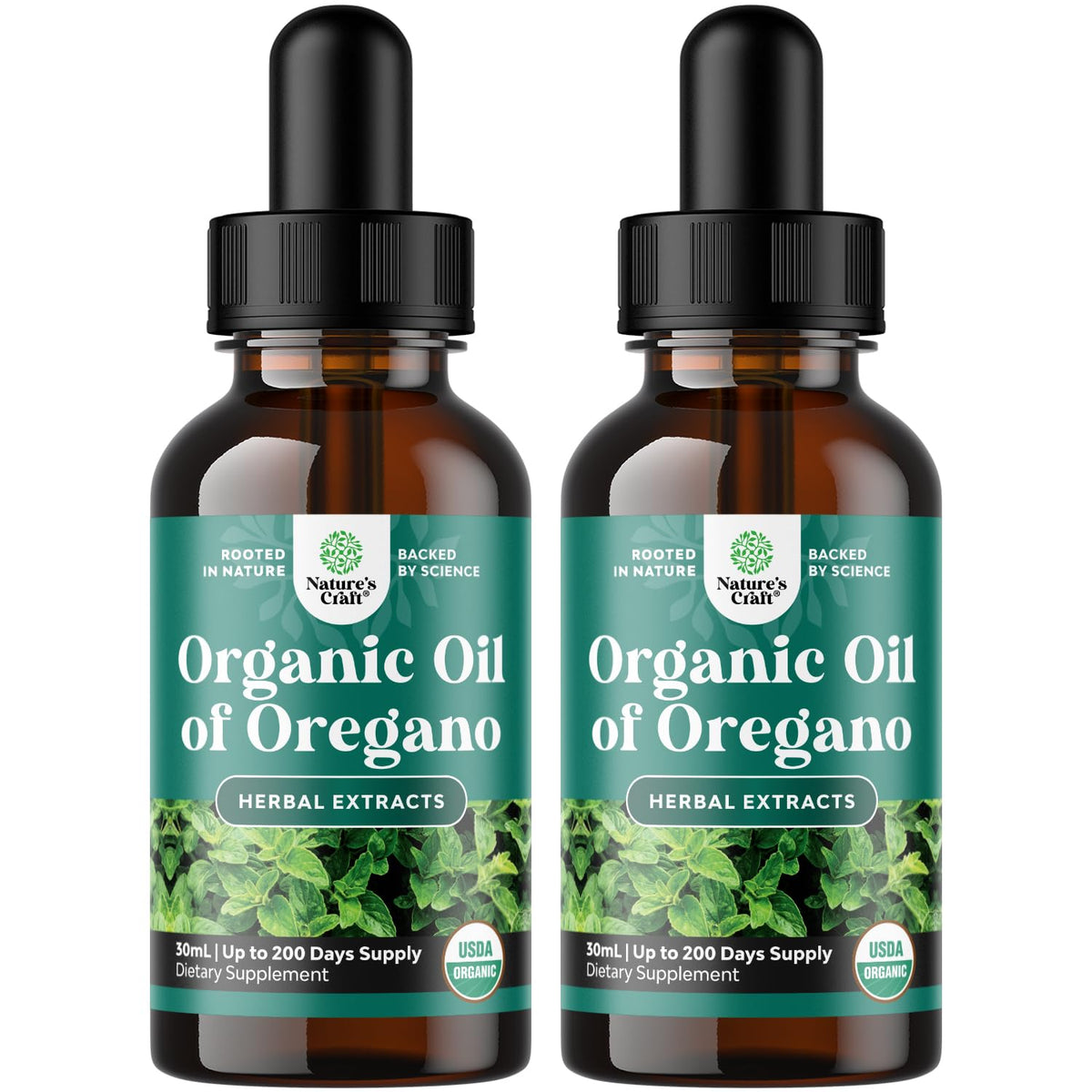 Natures Craft Organic Oregano Oil Drops front view 168g