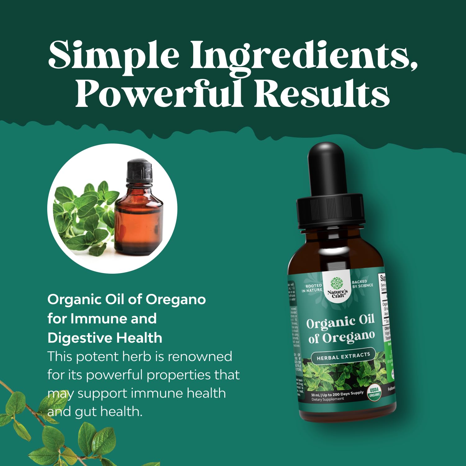 Natures Craft Organic Oregano Oil Drops ingredients list
