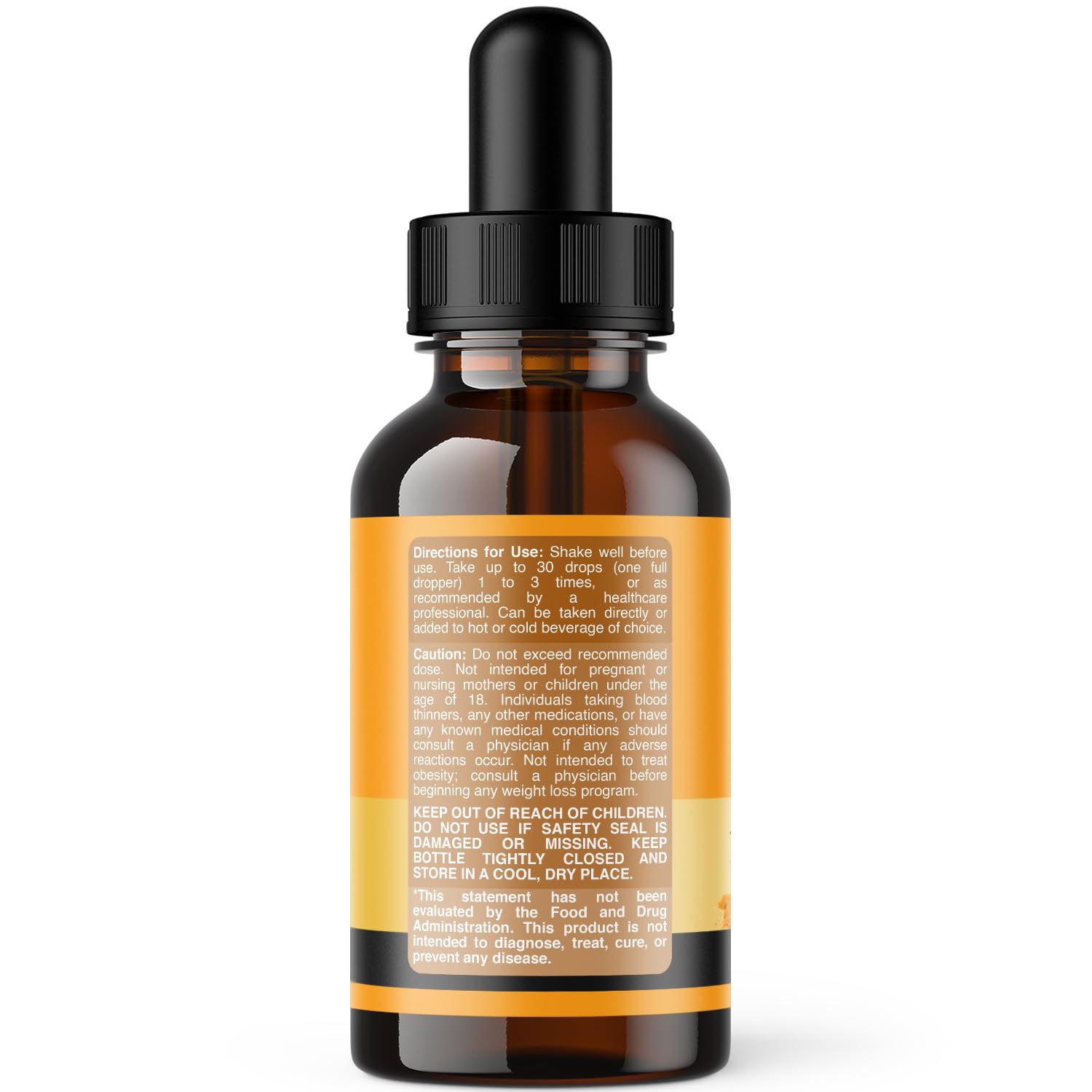 Natures Craft Organic Turmeric Drops bottle side view