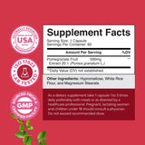 Natures Craft Pomegranate Extract Capsules 500mg bottle with label