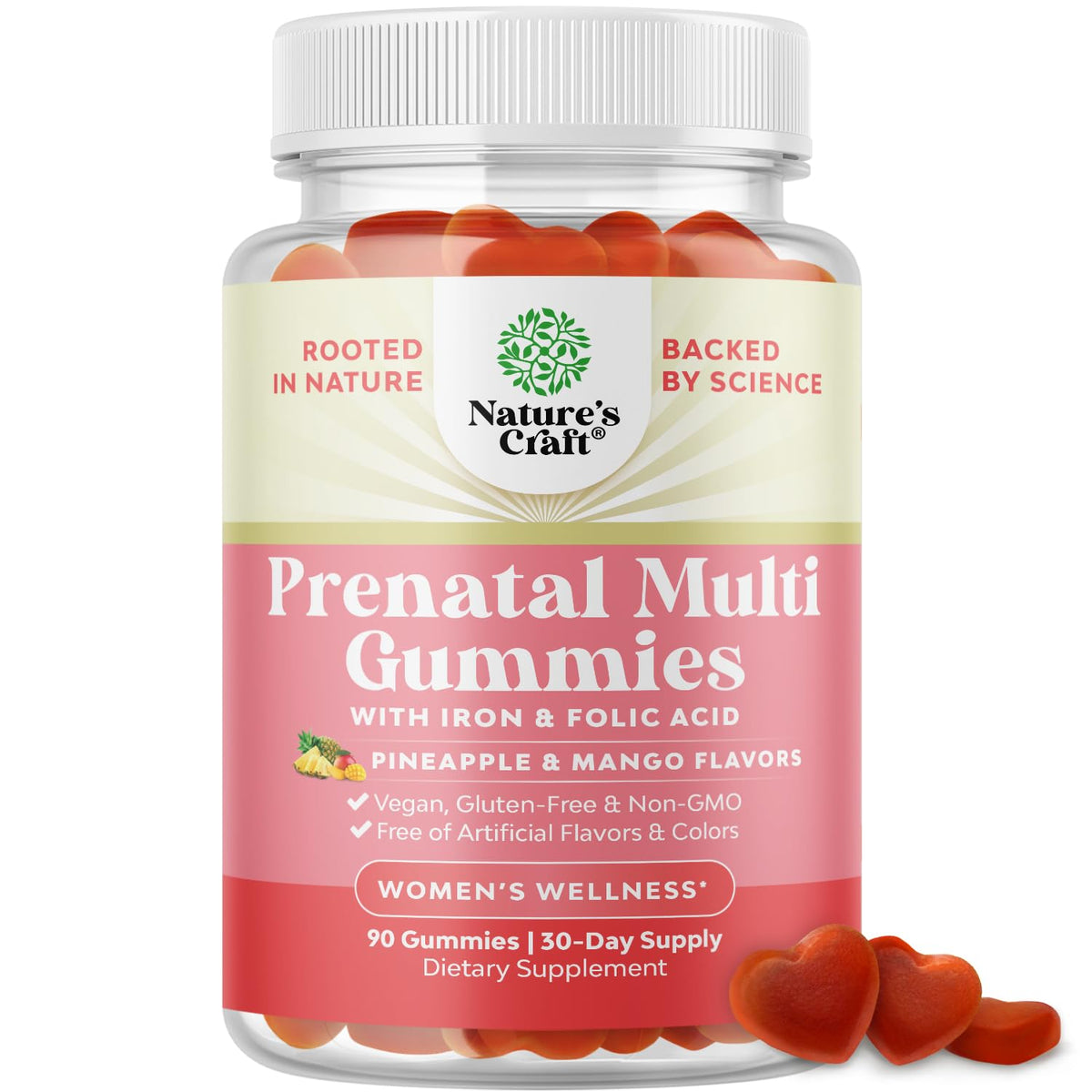 Natures Craft Prenatal Gummies with Iron front view