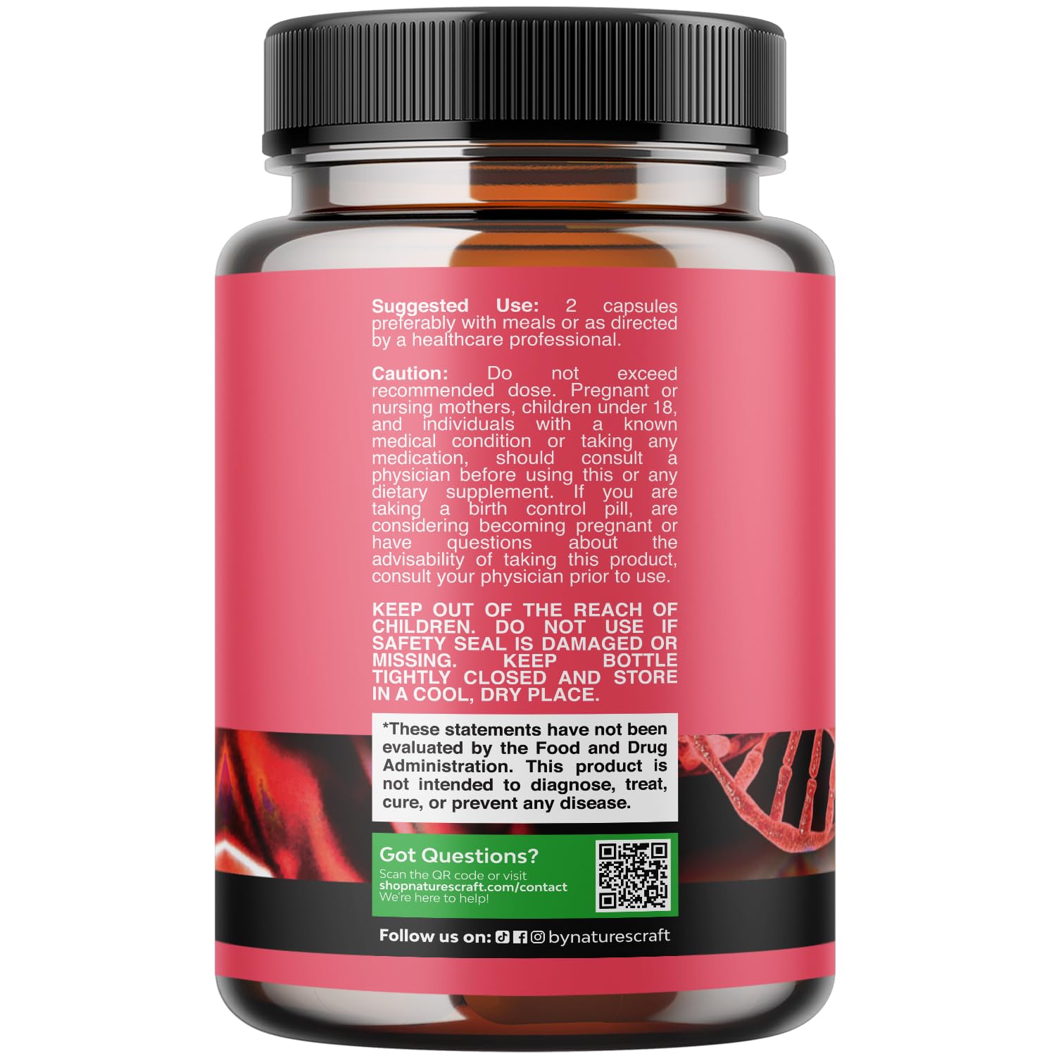 Natures Craft Prenatal Vitamins back view showing ingredients
