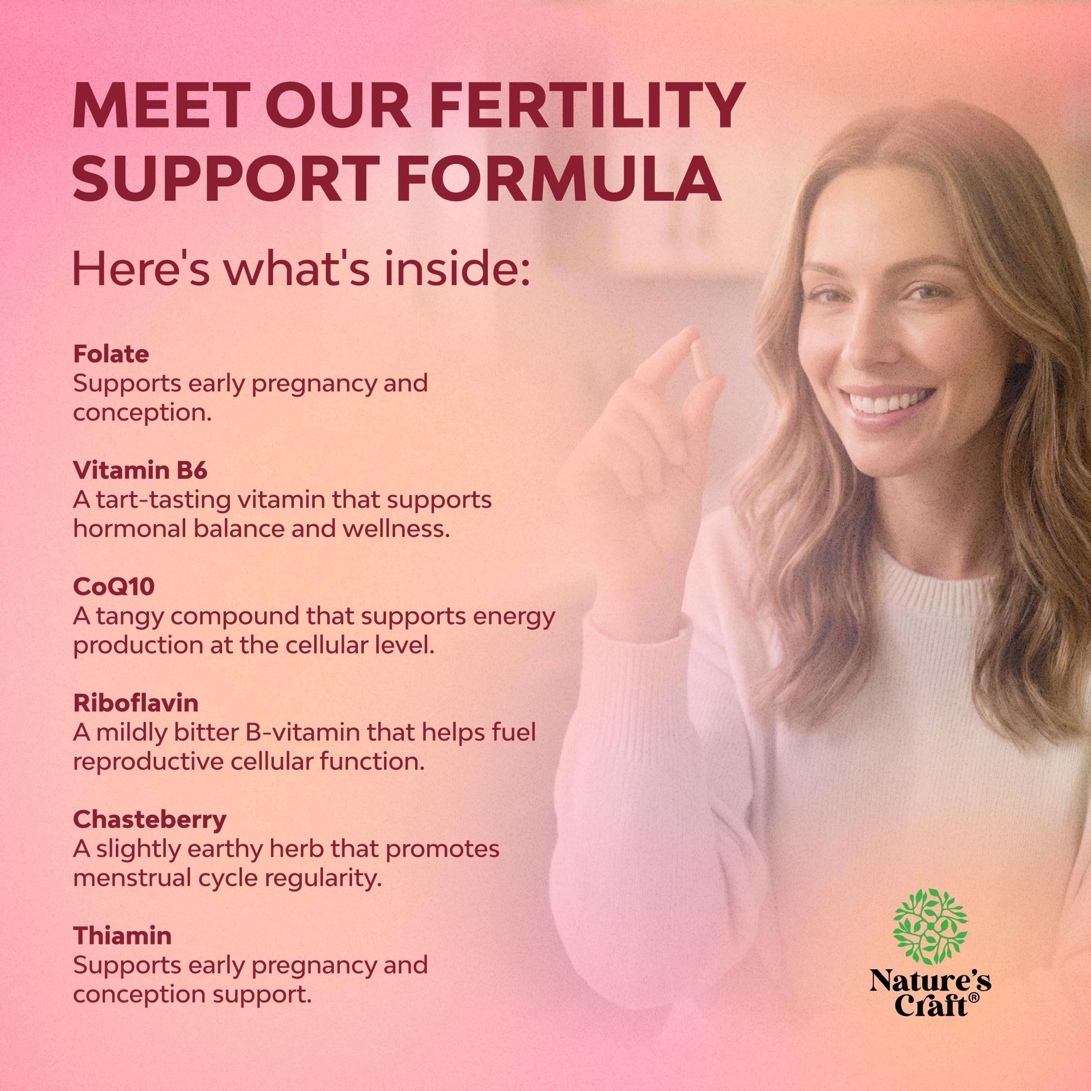 Natures Craft Prenatal Vitamins in a lifestyle setting