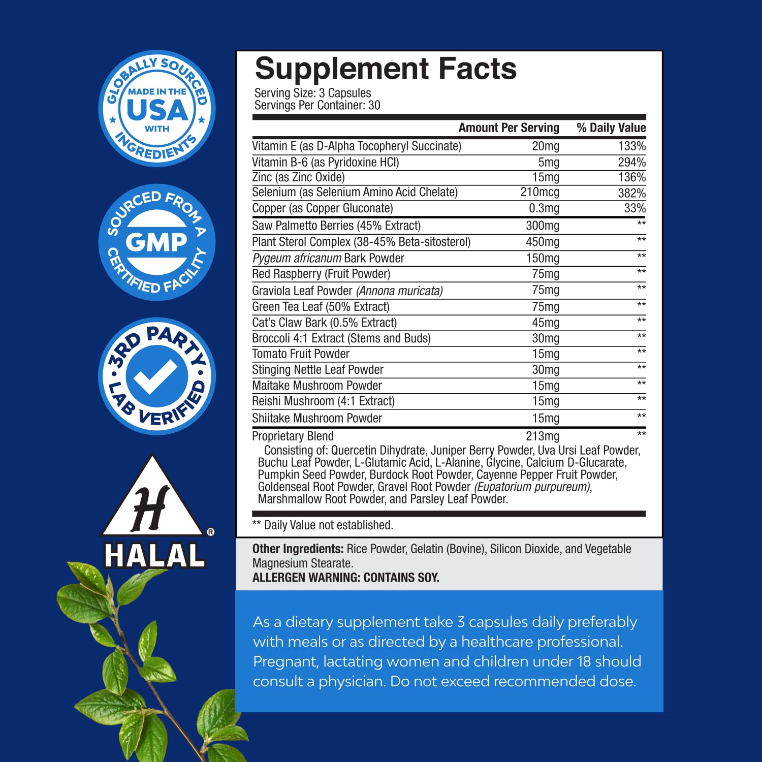 Natures Craft Saw Palmetto Prostate Support Capsules displayed with other supplements