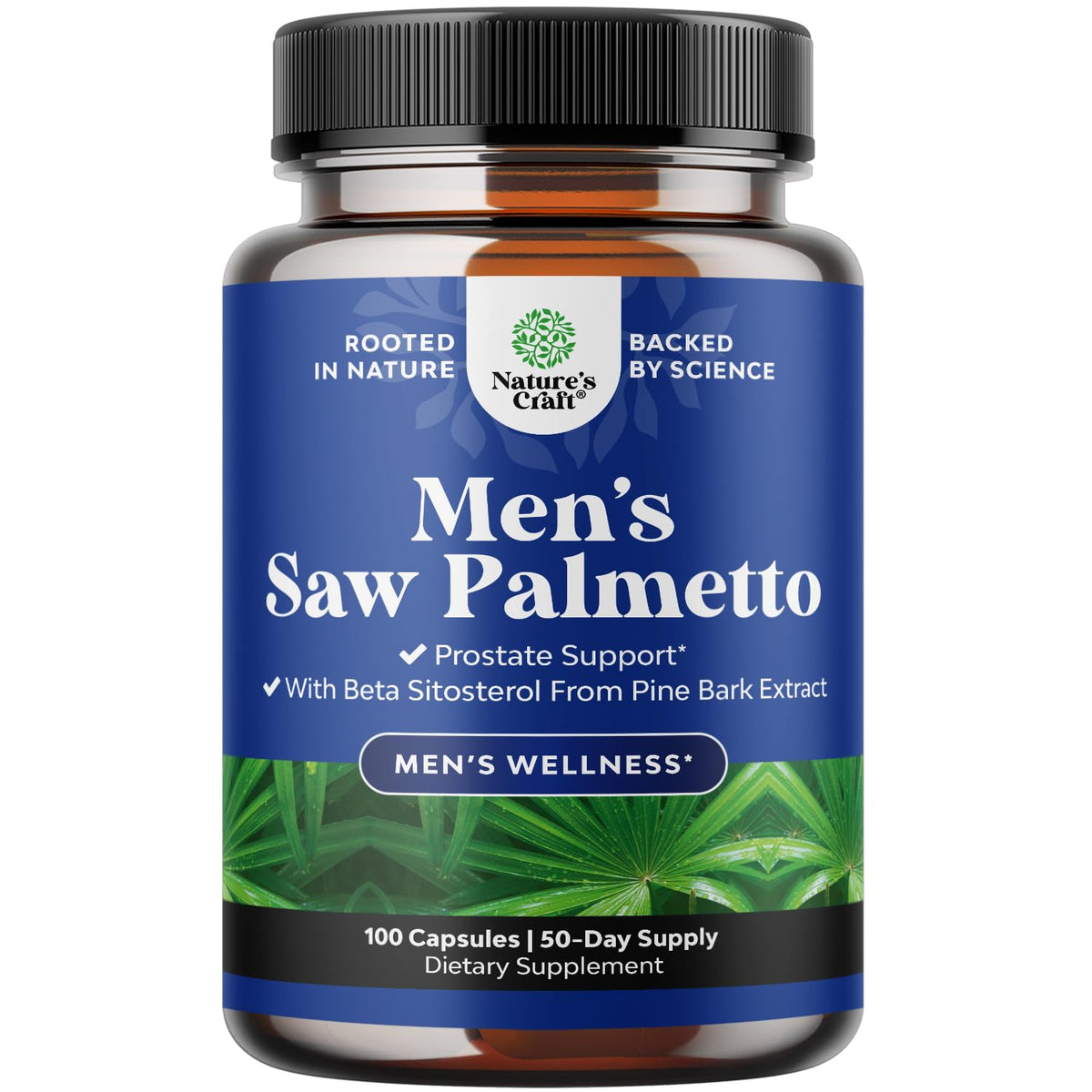 Natures Craft Saw Palmetto Supplement front view packaging