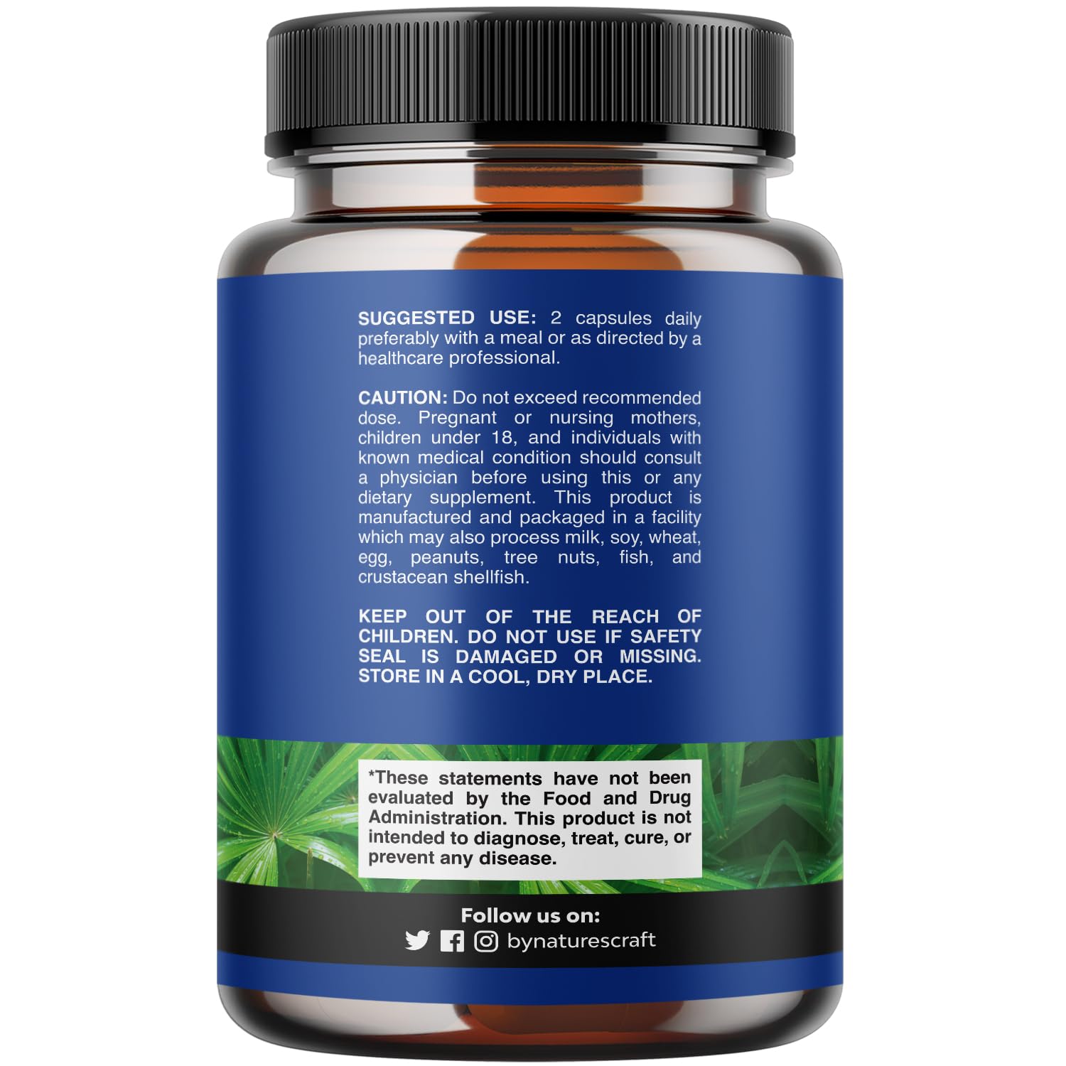 Natures Craft Saw Palmetto Supplement packaging with natural background