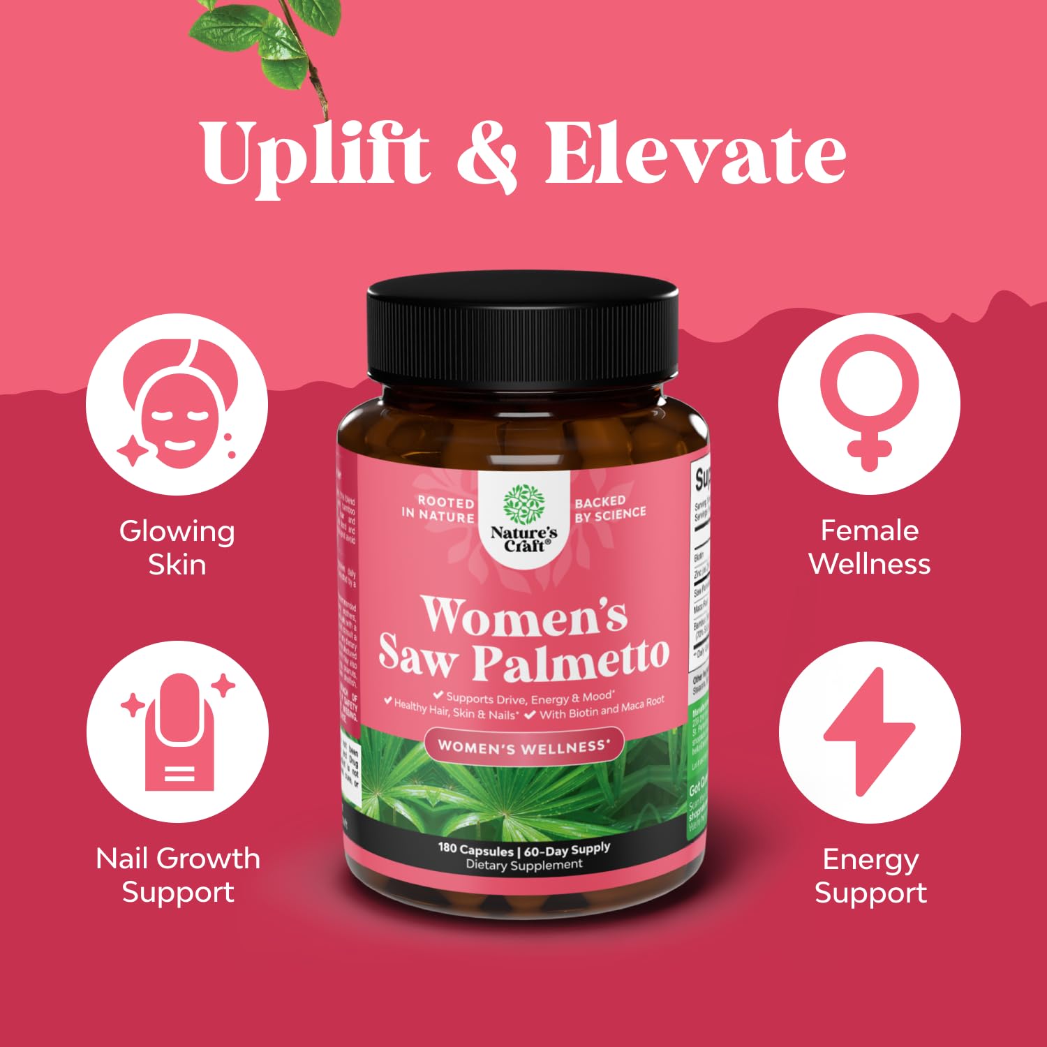 Natures Craft Saw Palmetto Supplement side view