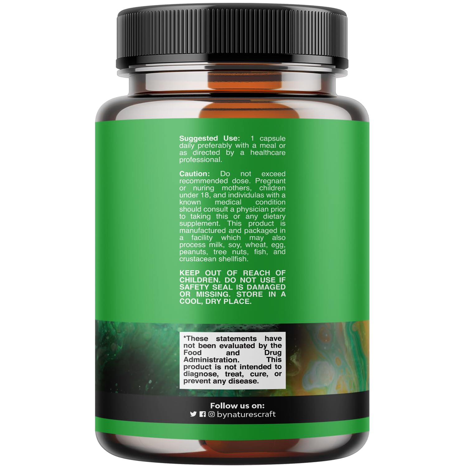 Natures Craft Selenium 200 mcg supplement side view
