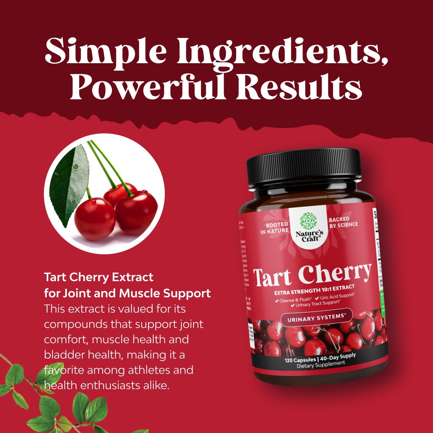 Natures Craft Tart Cherry Uric Acid Supplement packaging
