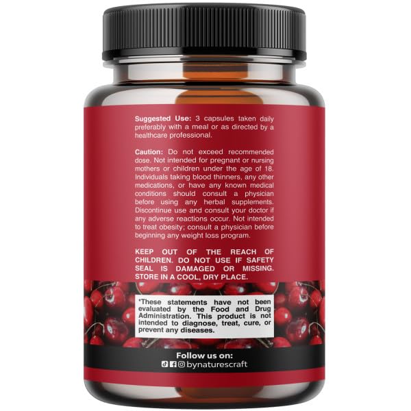 Natures Craft Tart Cherry Uric Acid Supplement side view