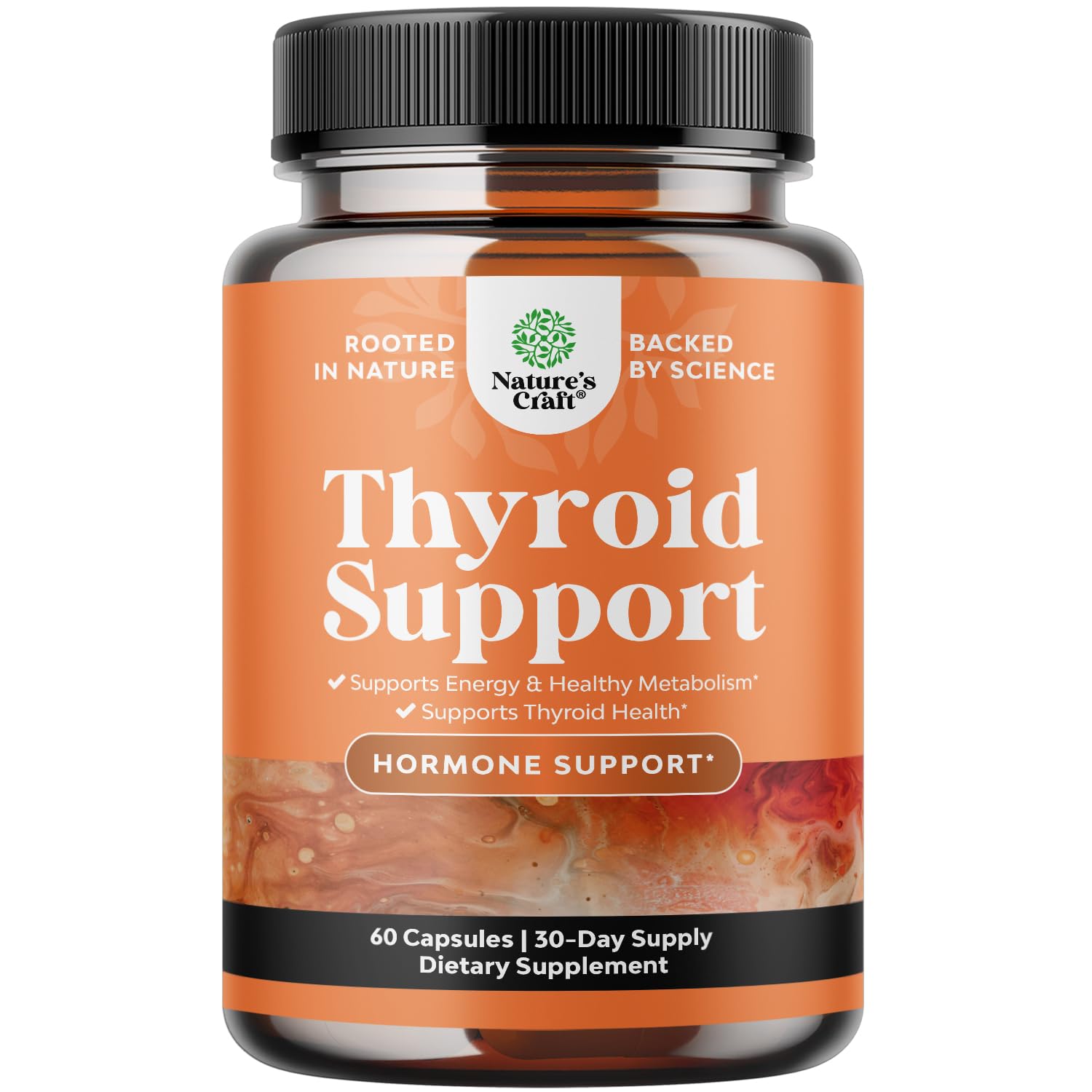 Natures Craft Thyroid Support Supplement 60 capsules front view